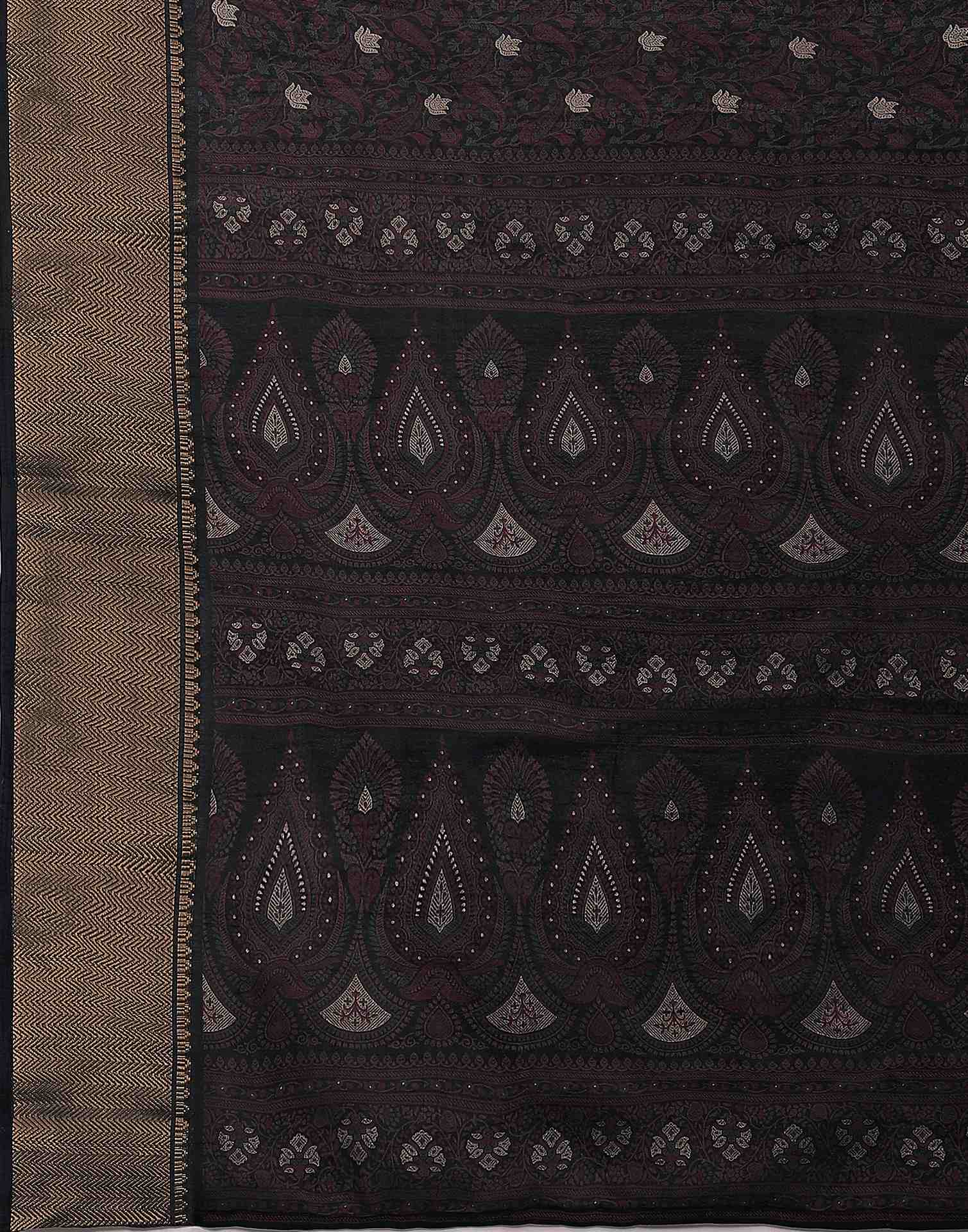 Black Silk Printed Saree