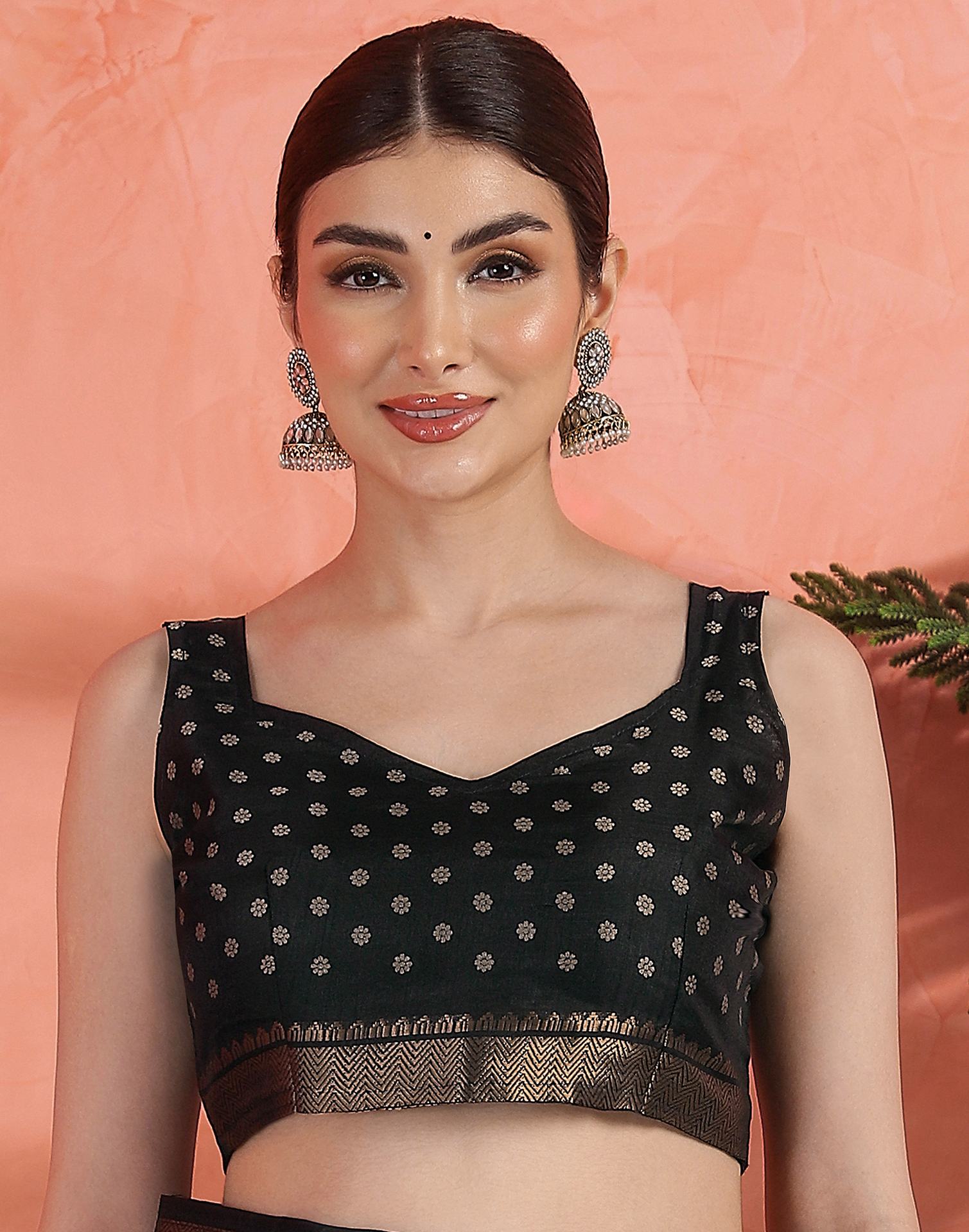 Black Silk Printed Saree