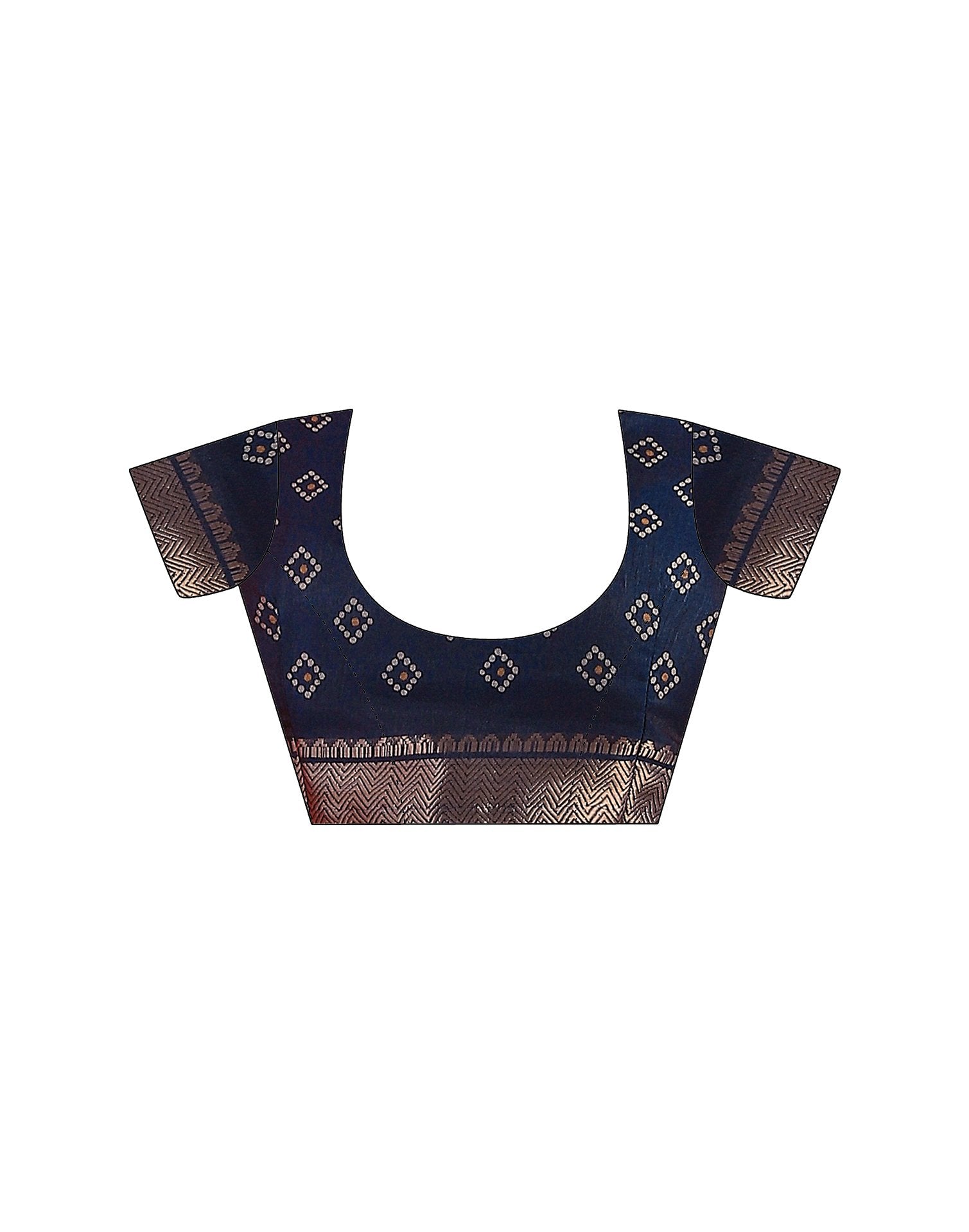 Navy Blue Silk Printed Saree