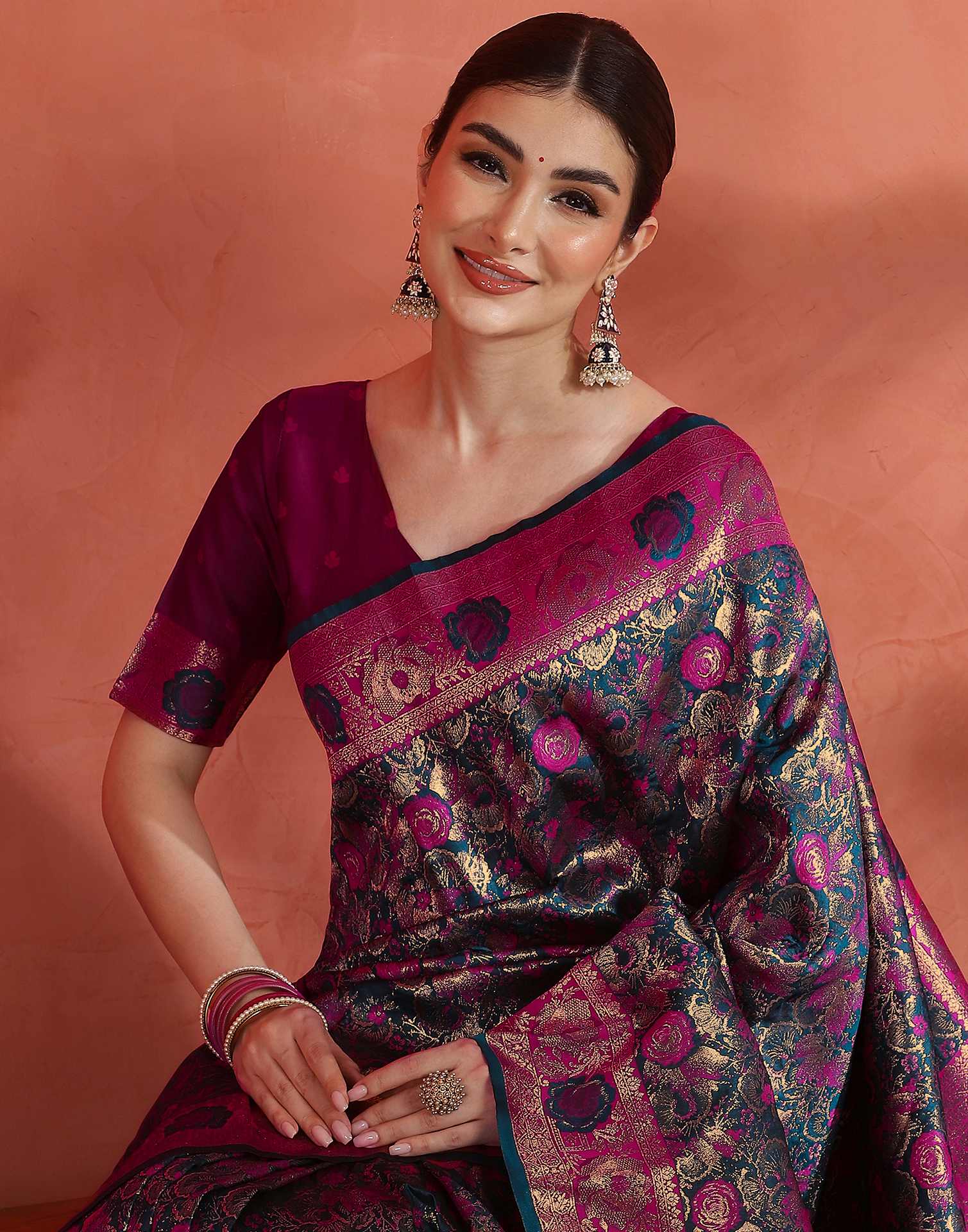 Rama Green Silk Woven Banarasi Saree