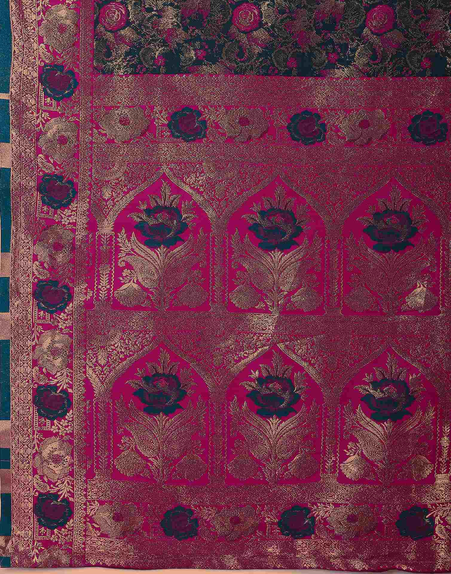 Rama Green Silk Woven Banarasi Saree
