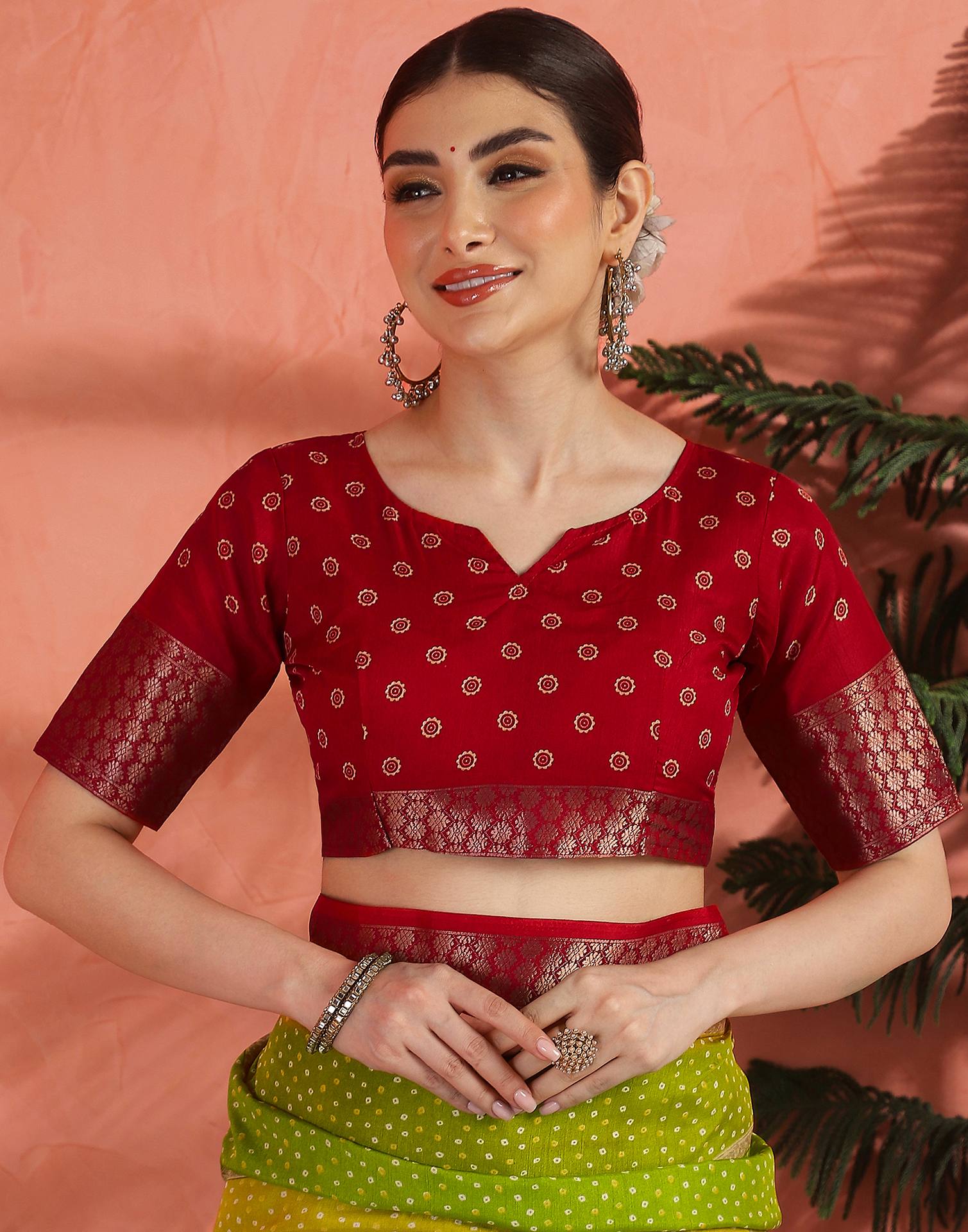 Multicoloured Silk Bandhani Printed Saree
