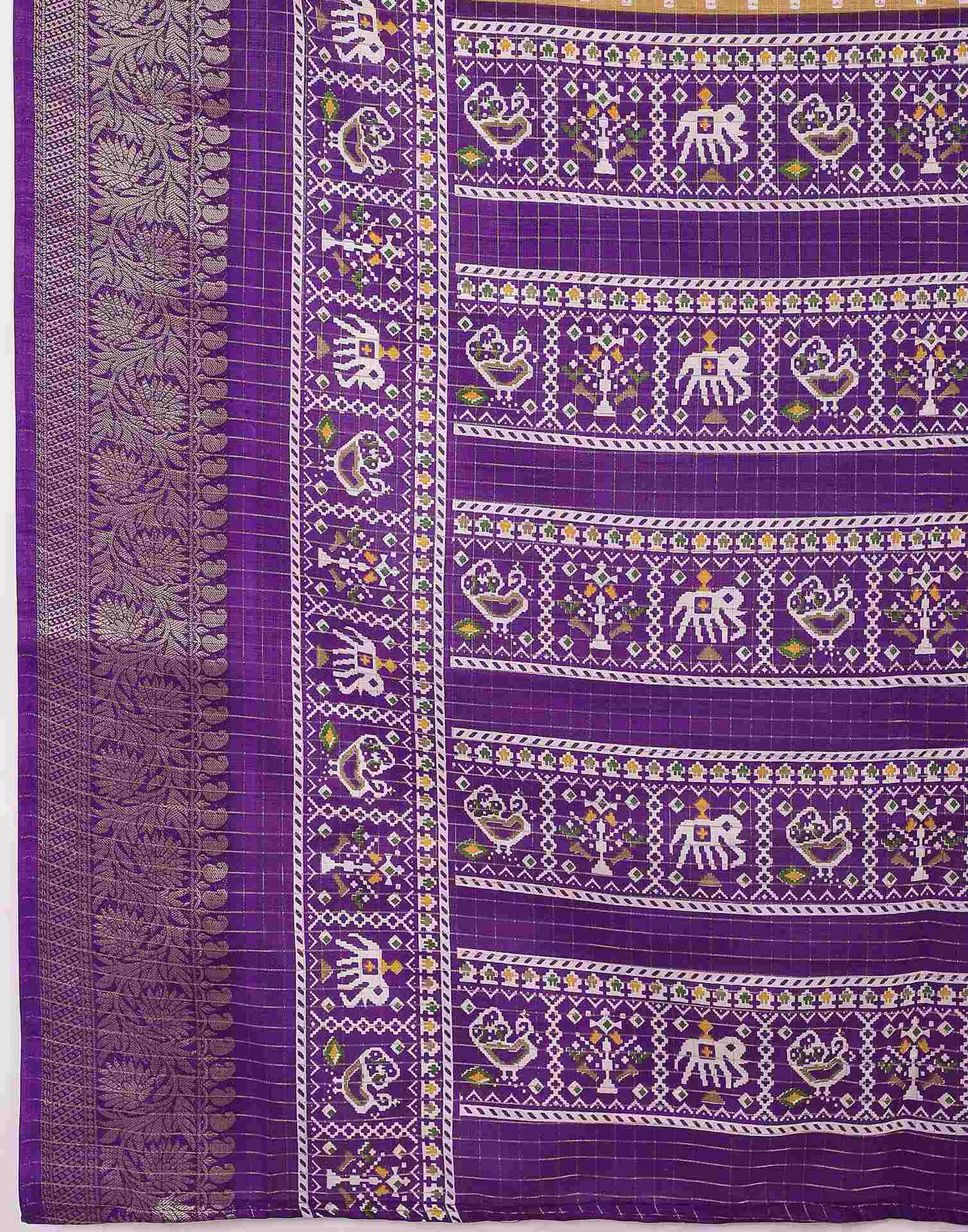 Light Brown Silk Printed Bandhani Saree