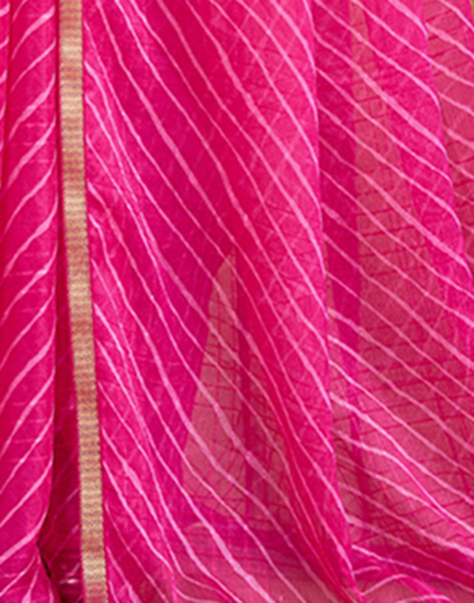 Rani Pink Chiffon Laheriya Saree