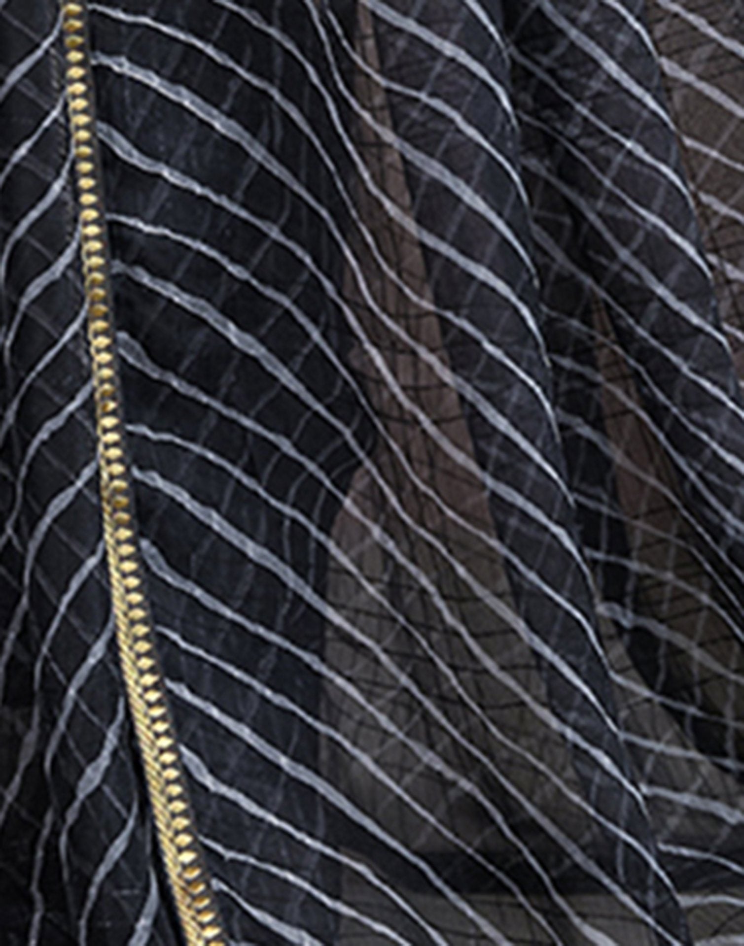 Black Chiffon Laheriya Saree