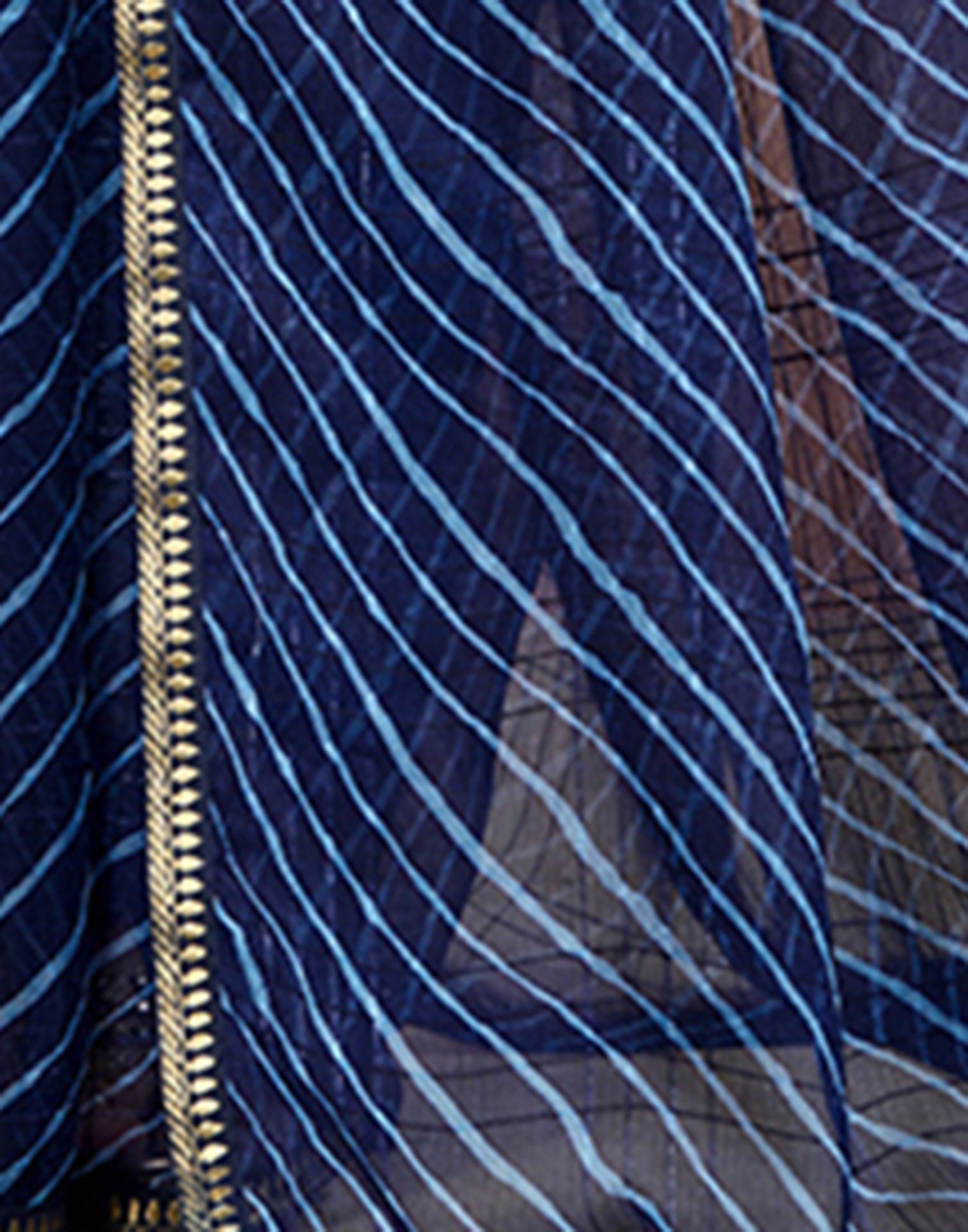 Navy Blue Chiffon Laheriya Saree