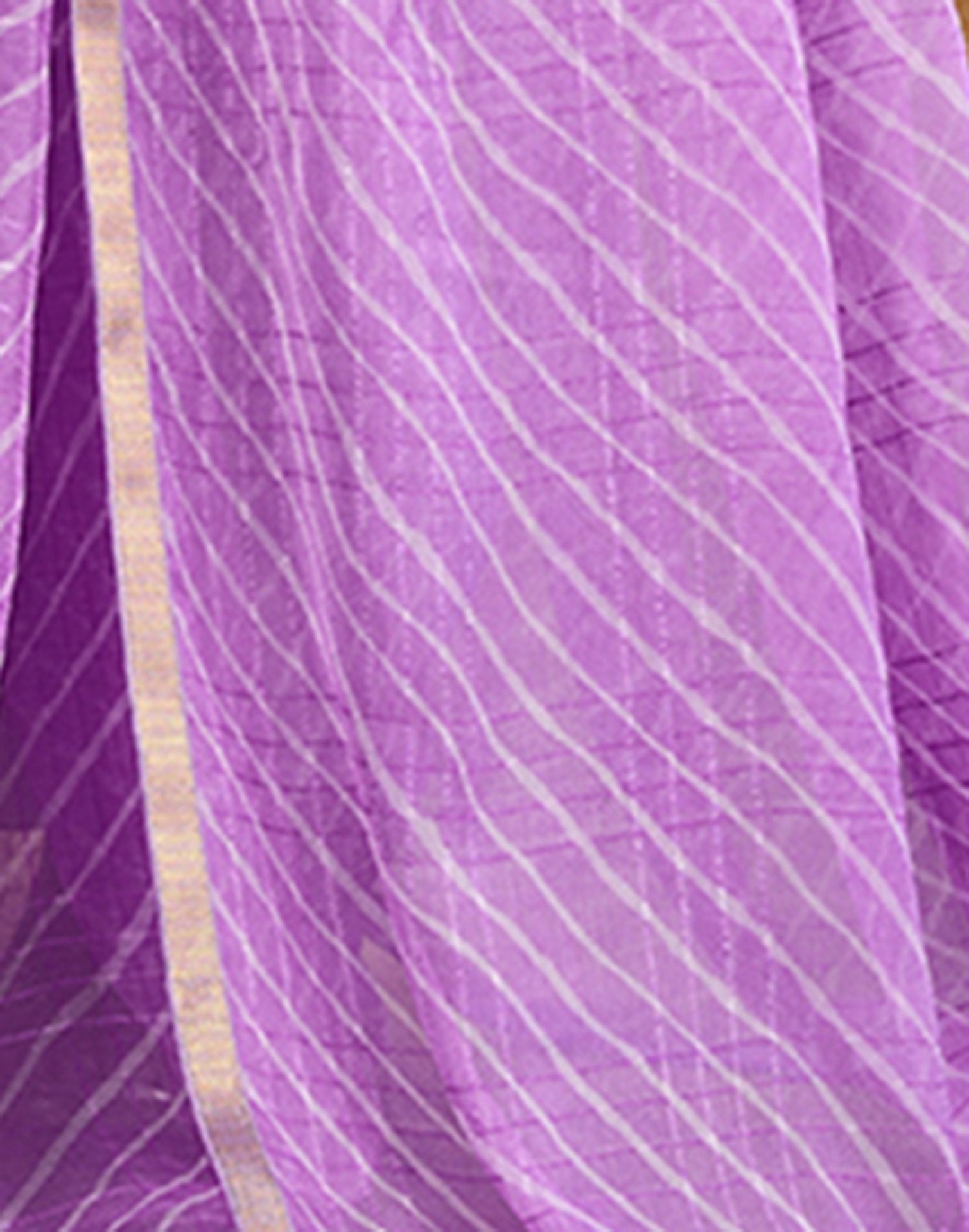 Light Purple Chiffon Laheriya Saree