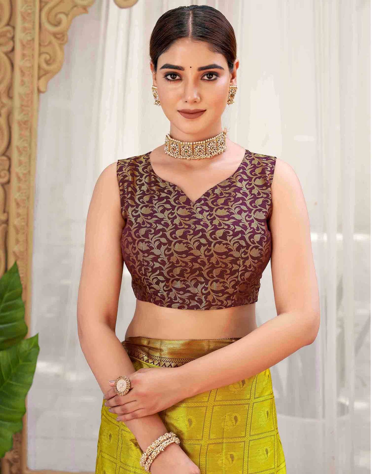 Mustard Silk Woven Kanjivaram Saree