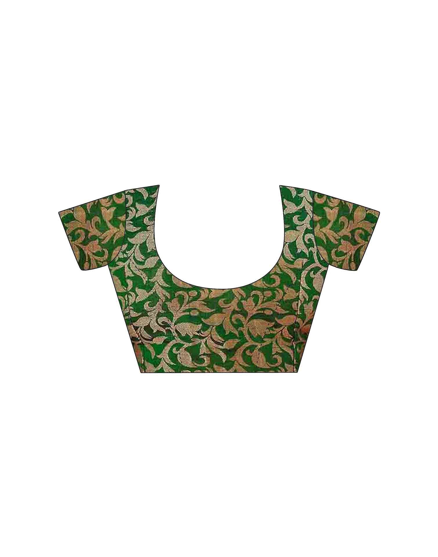 Khaki Silk Woven Kanjivaram Saree