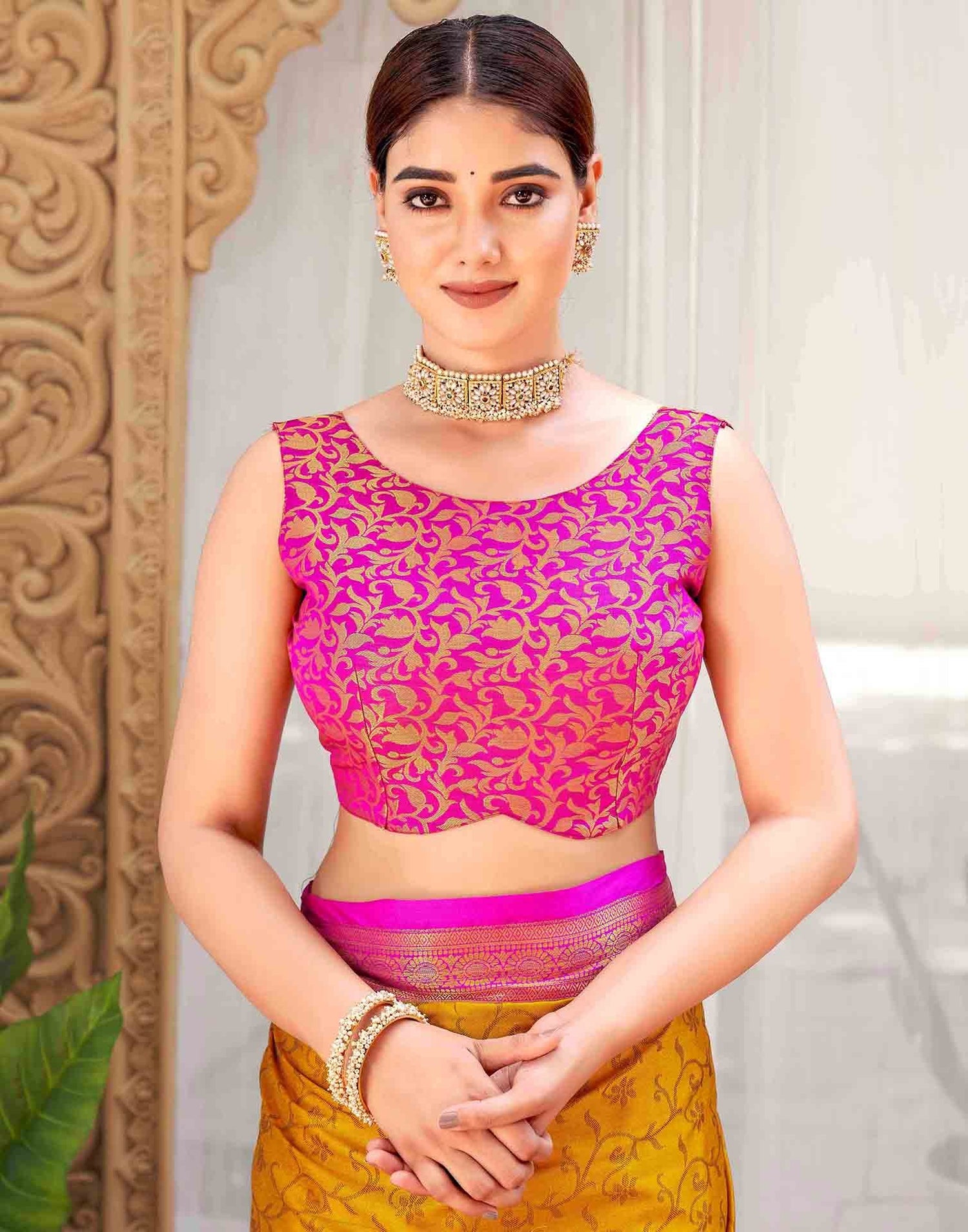 Mustard Yellow Silk Woven Kanjivaram Saree