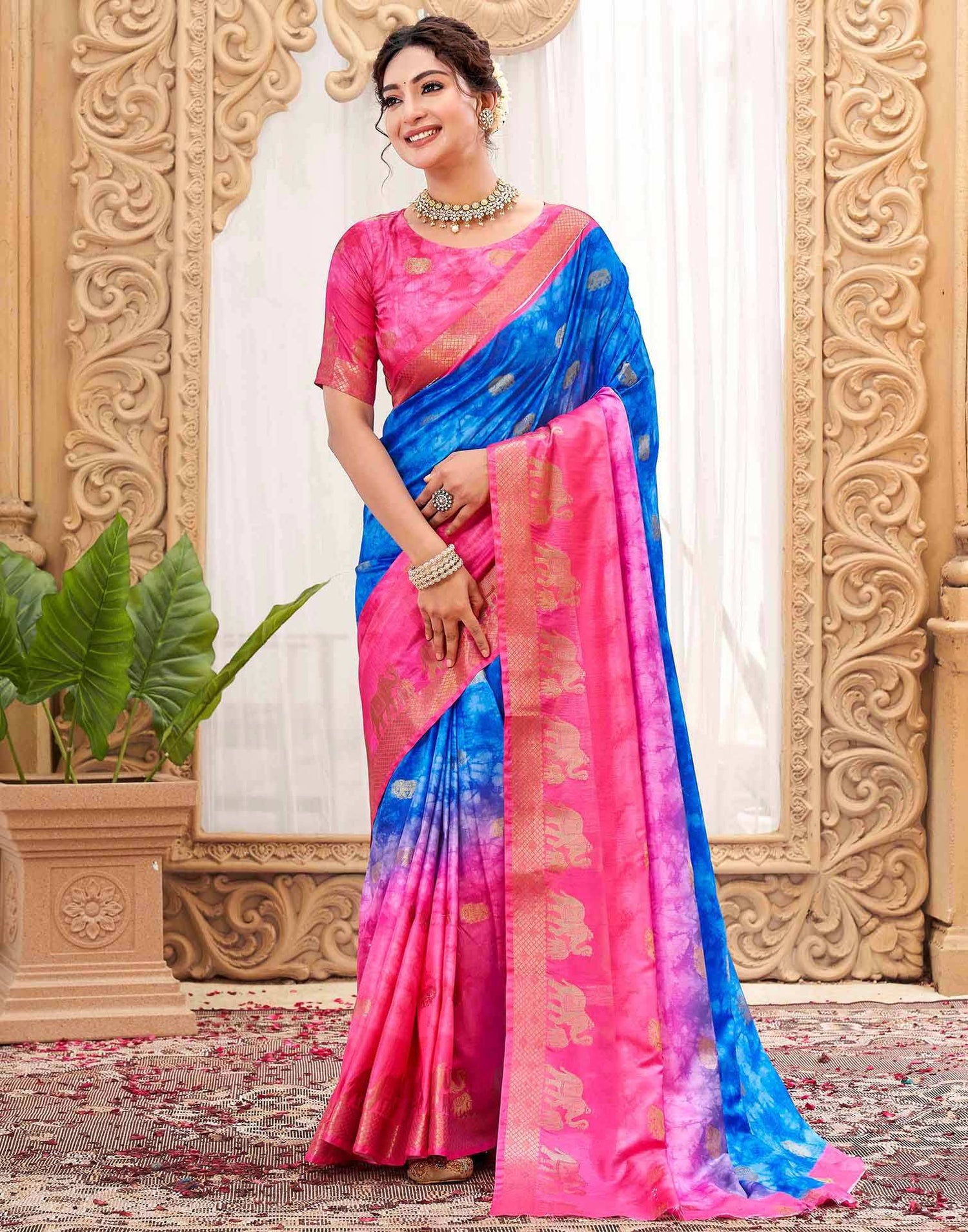 Blue Silk Woven Kanjivaram Saree