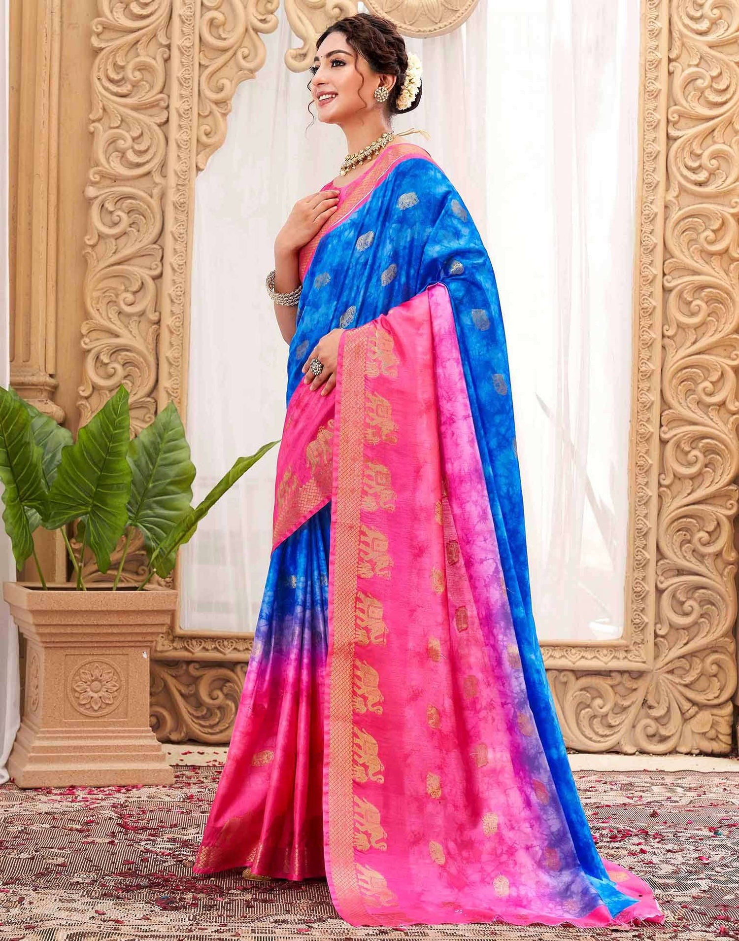 Blue Silk Woven Kanjivaram Saree