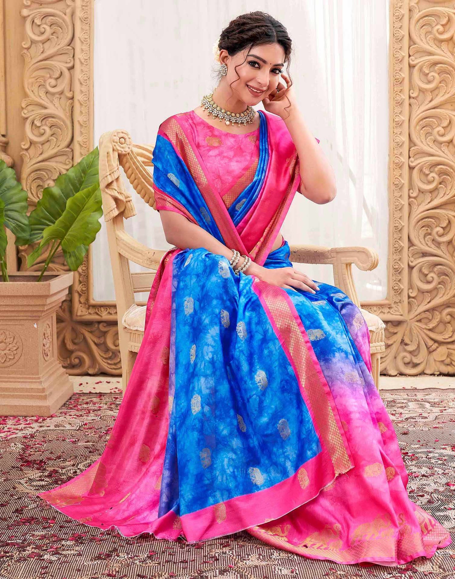 Blue Silk Woven Kanjivaram Saree