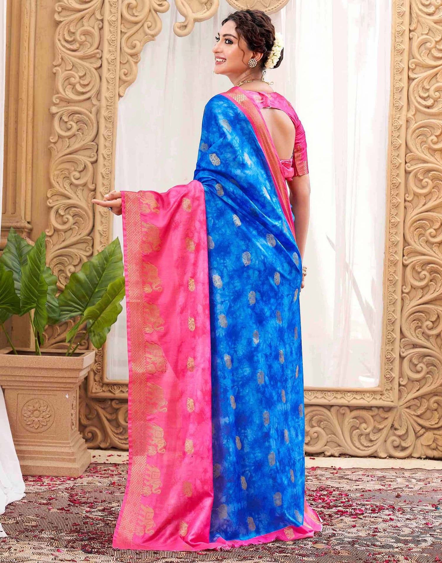 Blue Silk Woven Kanjivaram Saree