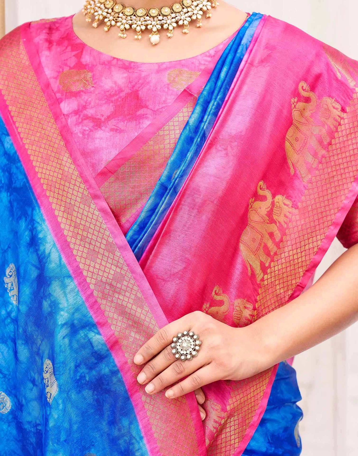 Blue Silk Woven Kanjivaram Saree