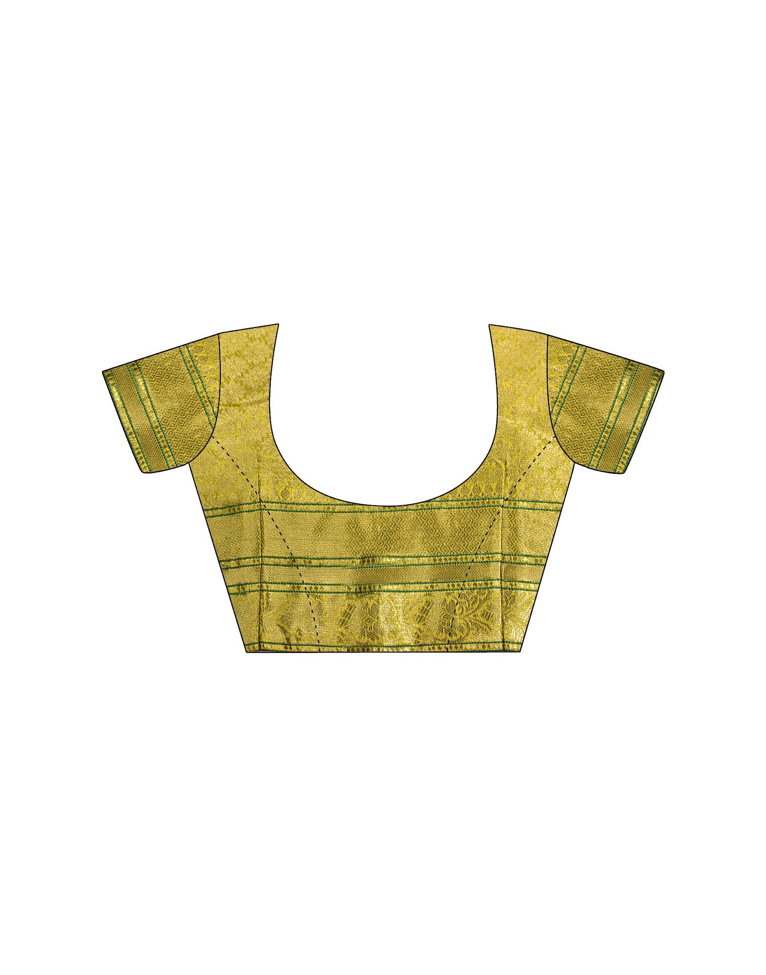 Yellow Silk Woven Saree