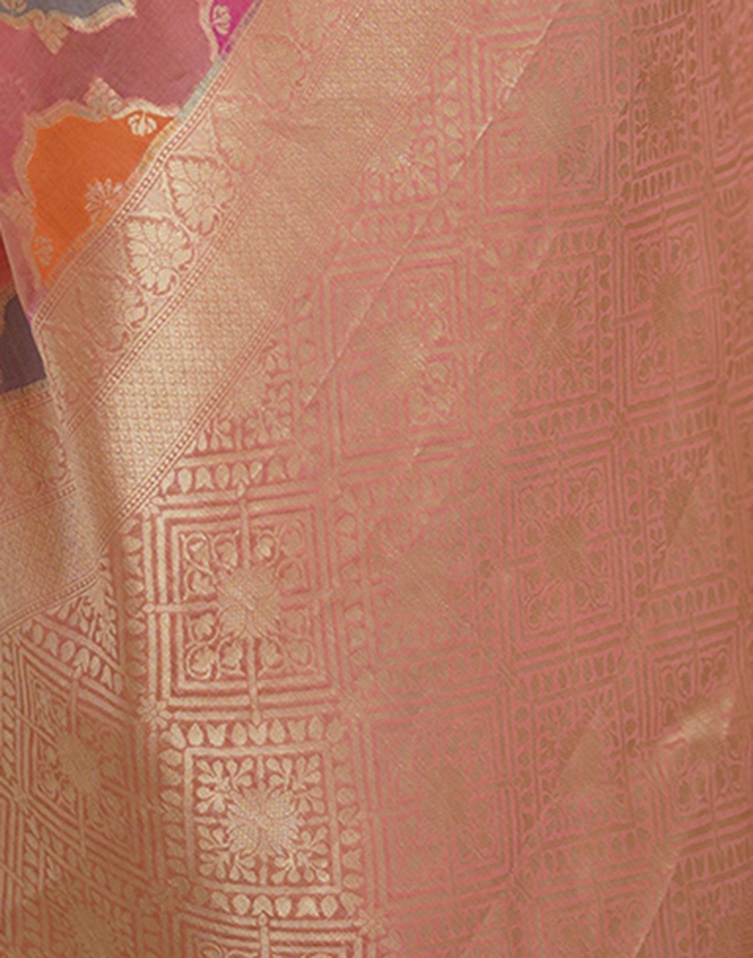 Pink Silk Woven Saree