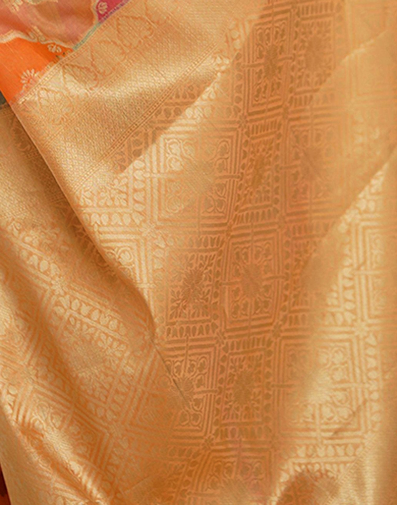 Peach Silk Woven Saree