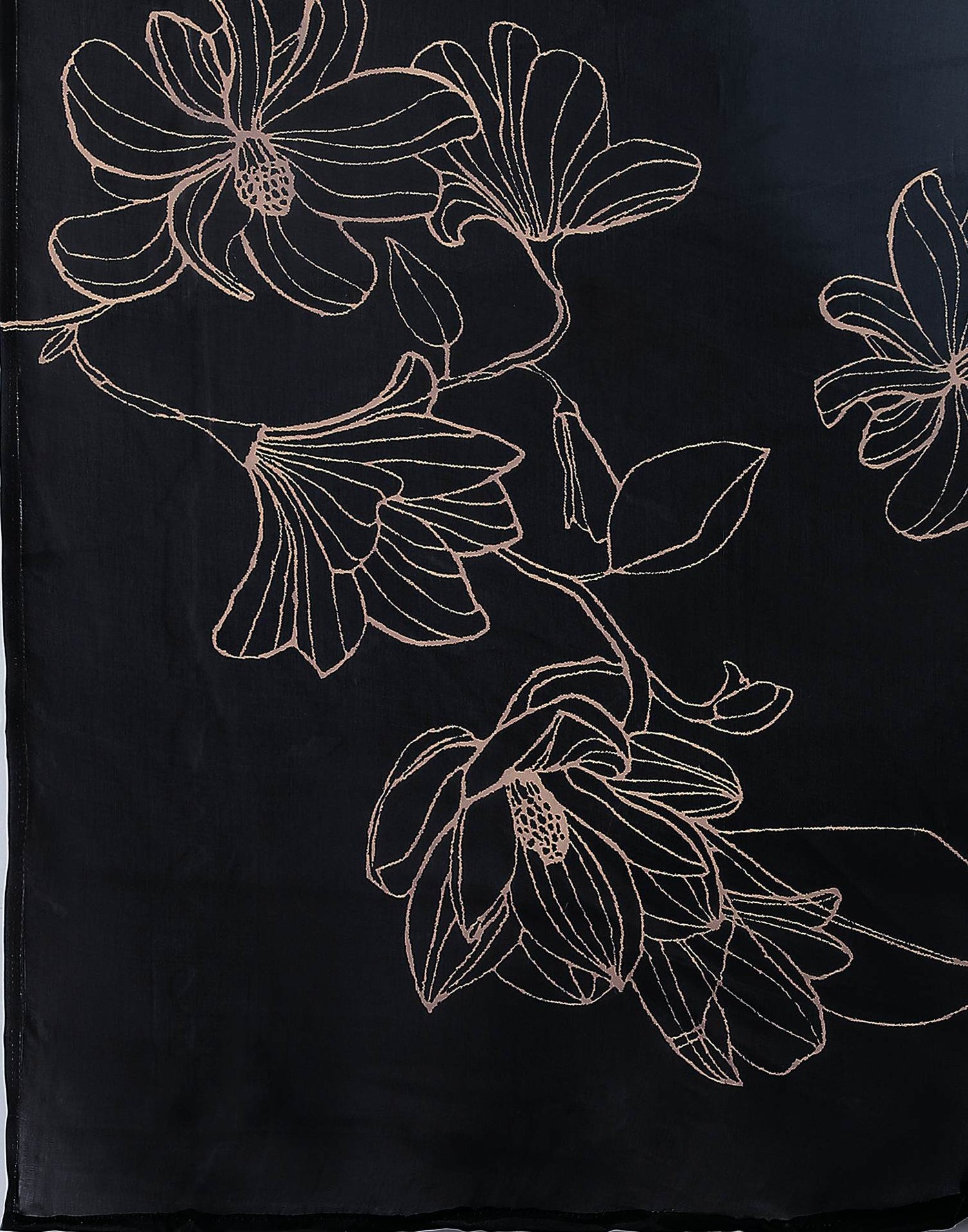 Grey Satin Printed Saree