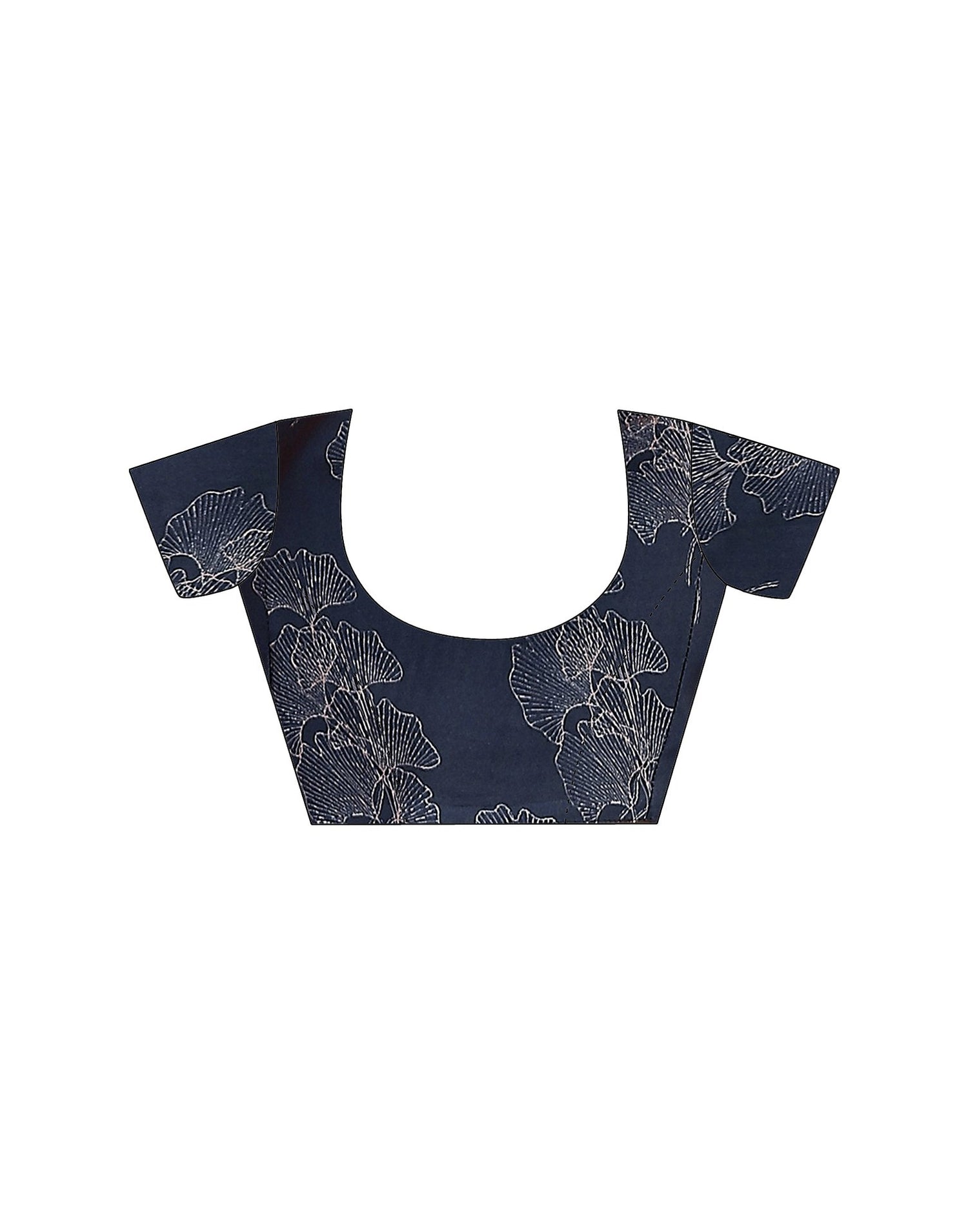 Blue Satin Printed Saree