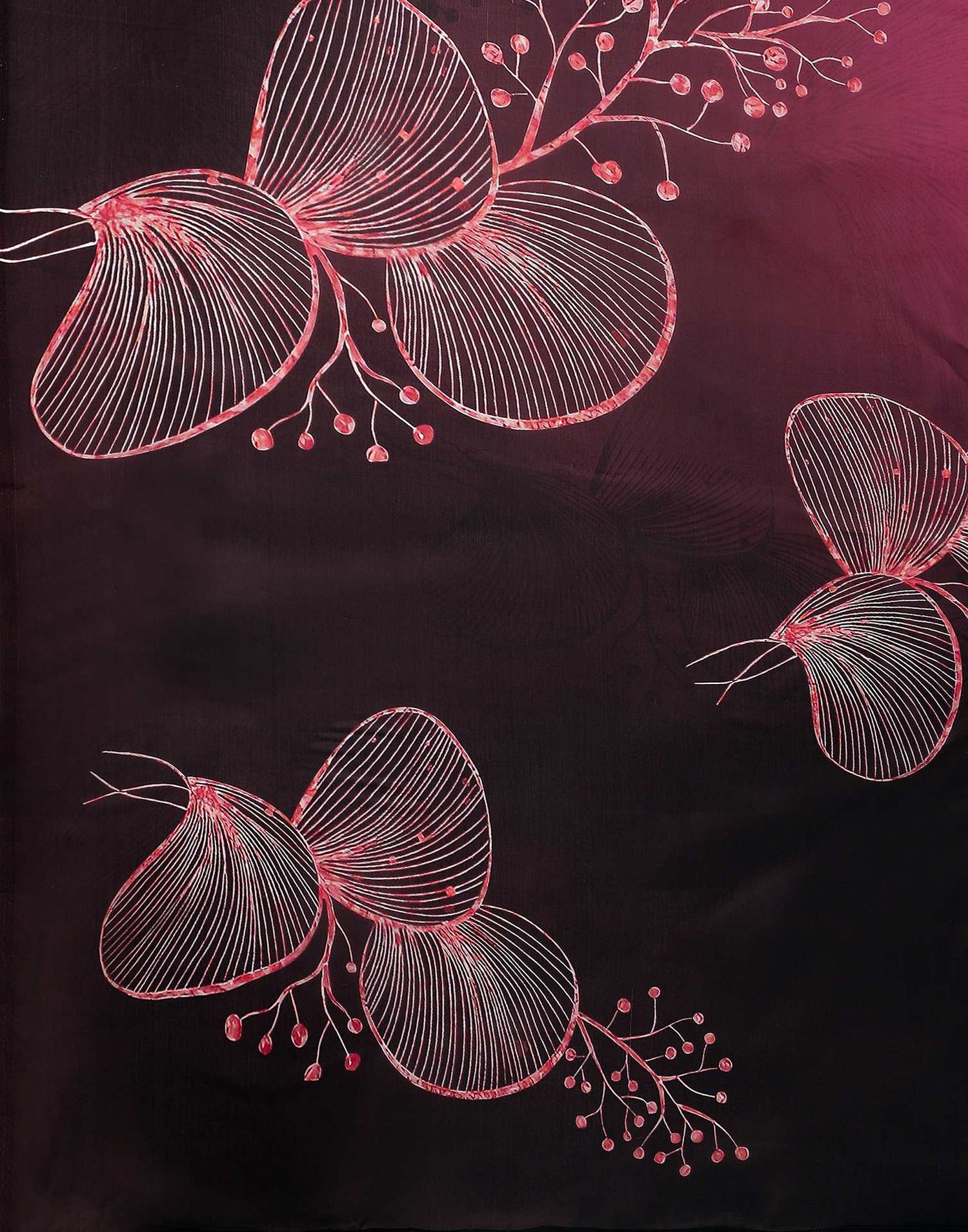 Rose Pink Satin Printed Saree