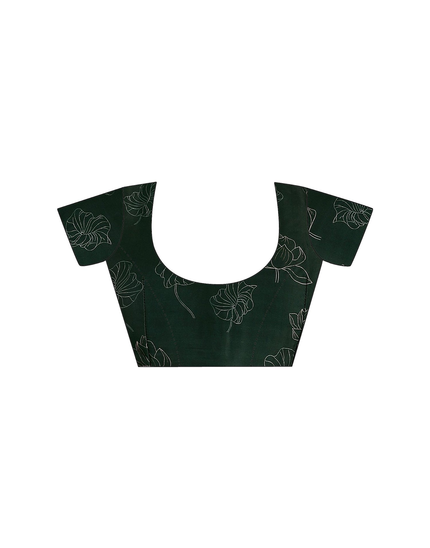 Sea Green Satin Printed Saree