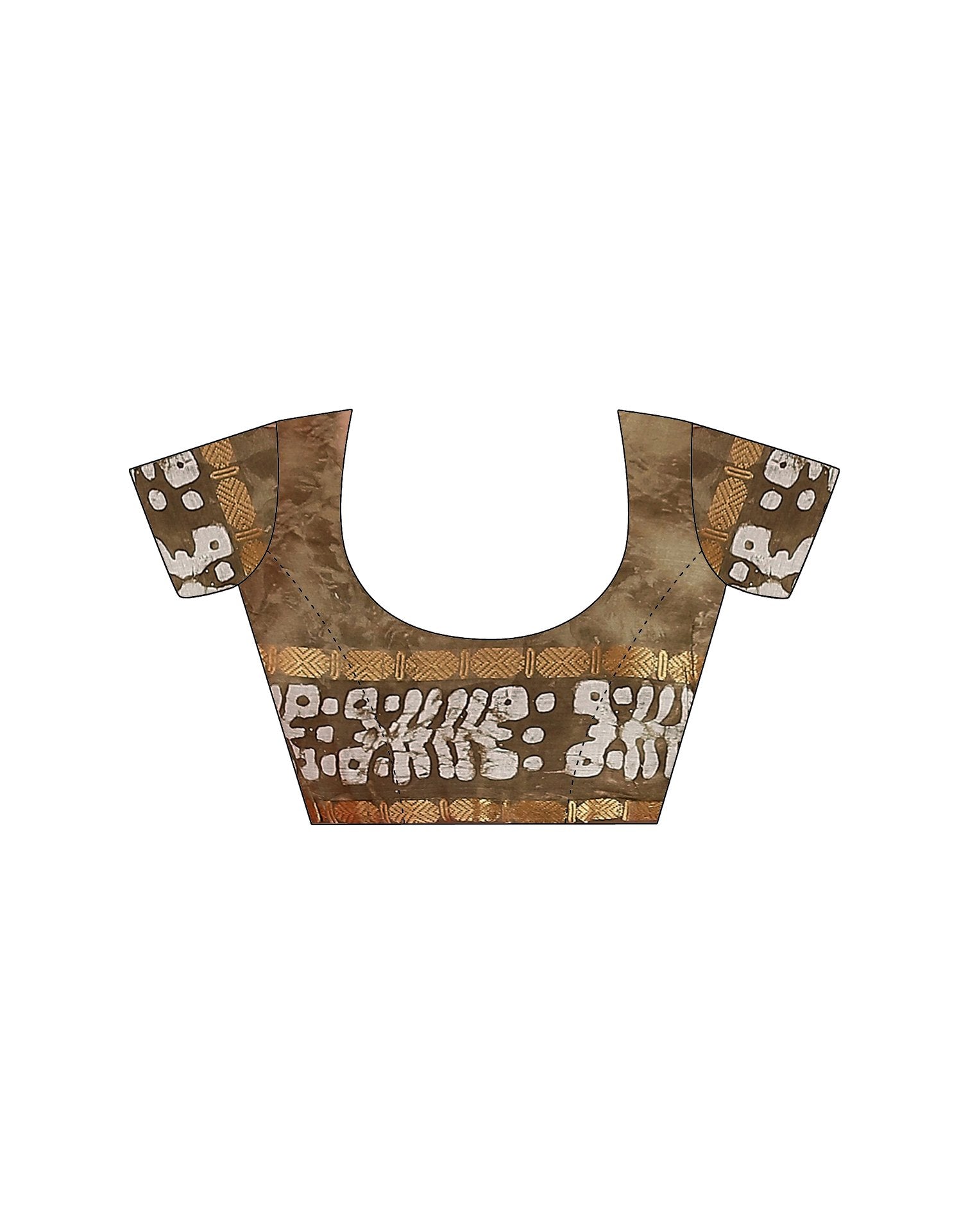 Brown Cotton Printed Saree