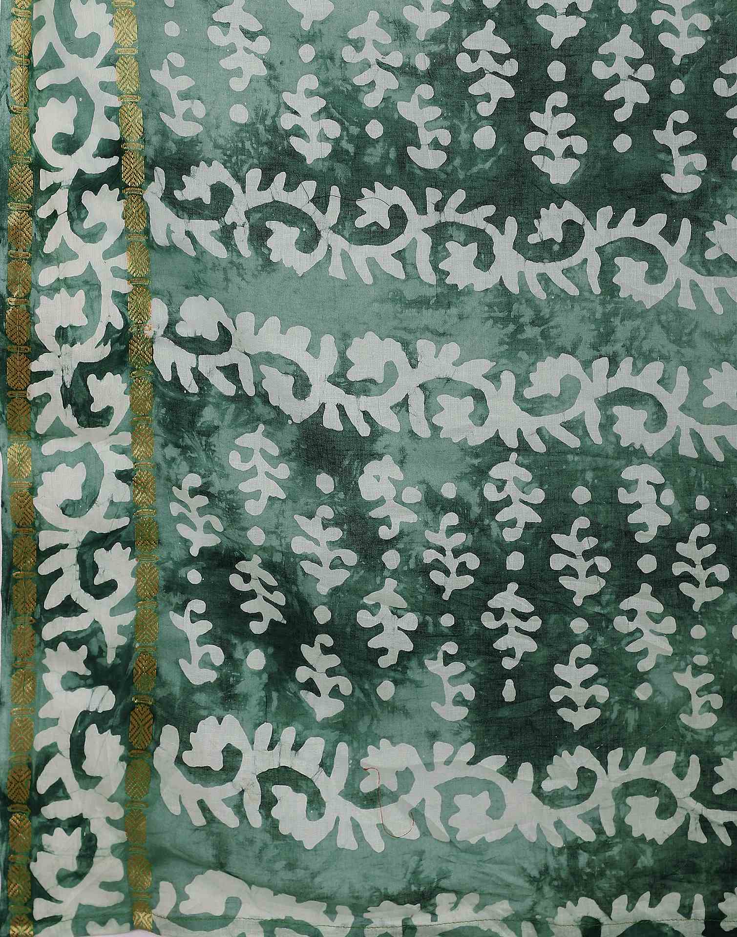 Sage Green Cotton Printed Saree