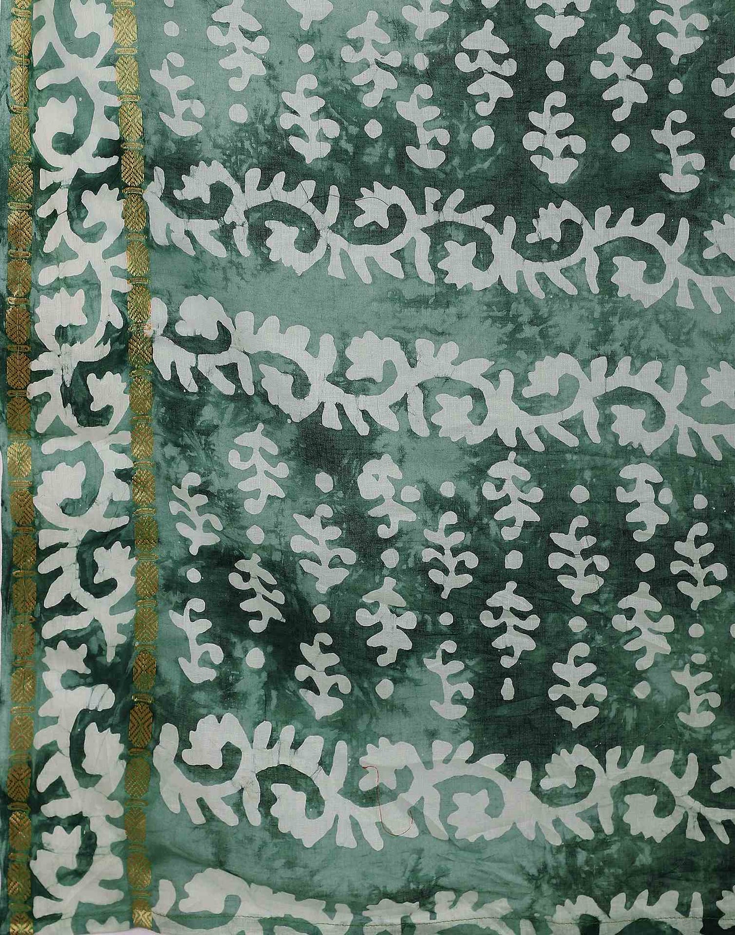 Sage Green Cotton Printed Saree
