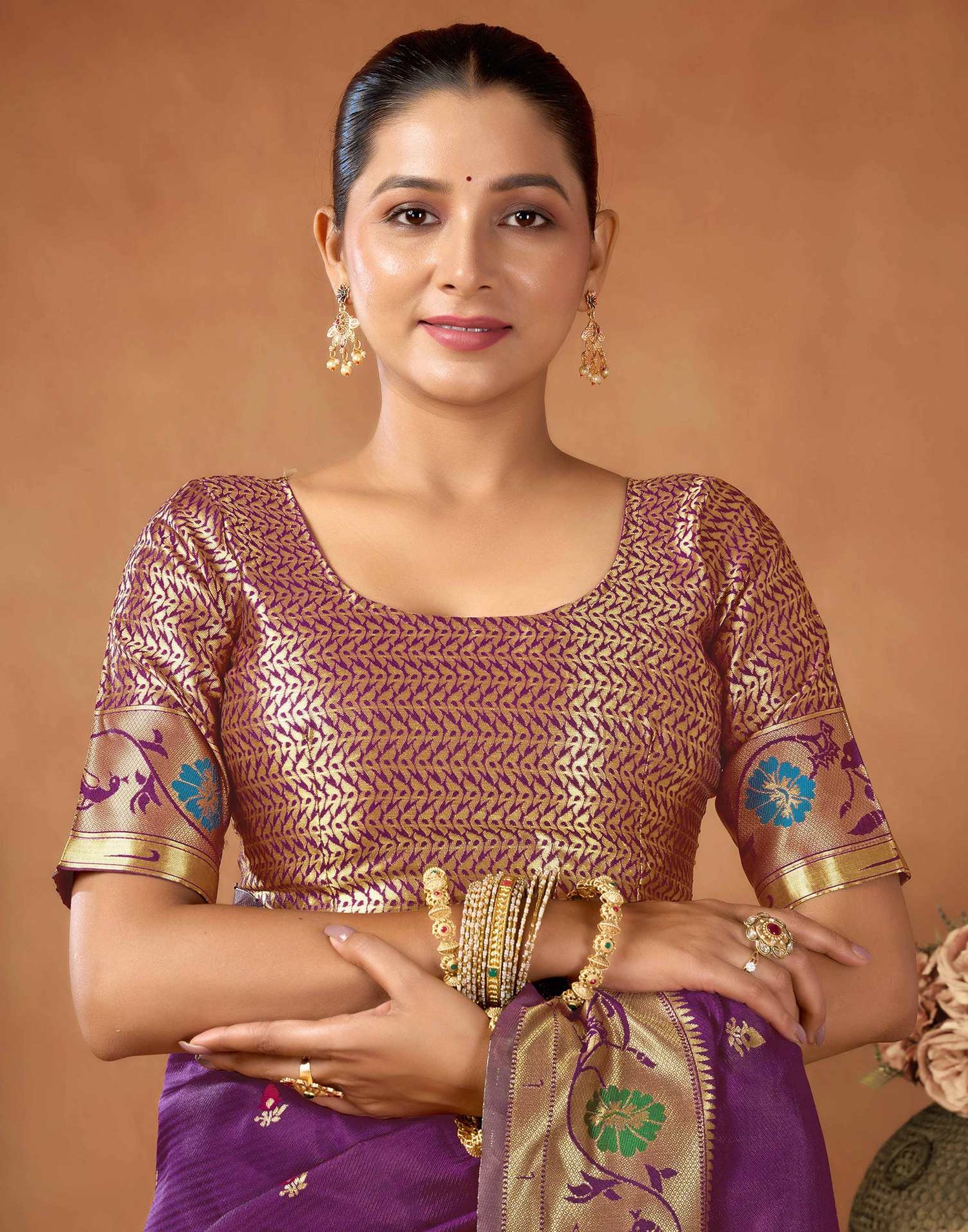 Dark Purple Silk Woven Paithani Saree