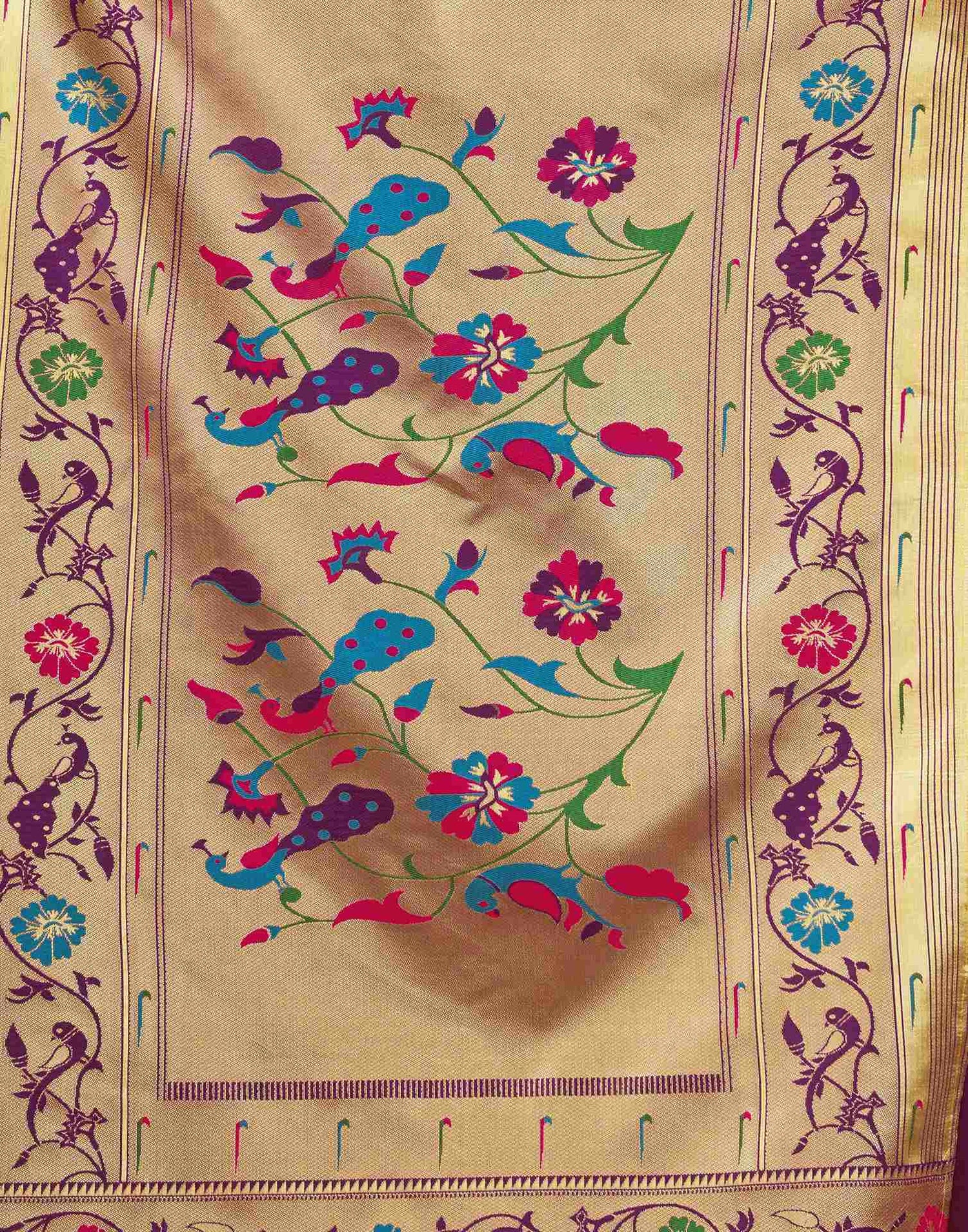 Dark Purple Silk Woven Paithani Saree