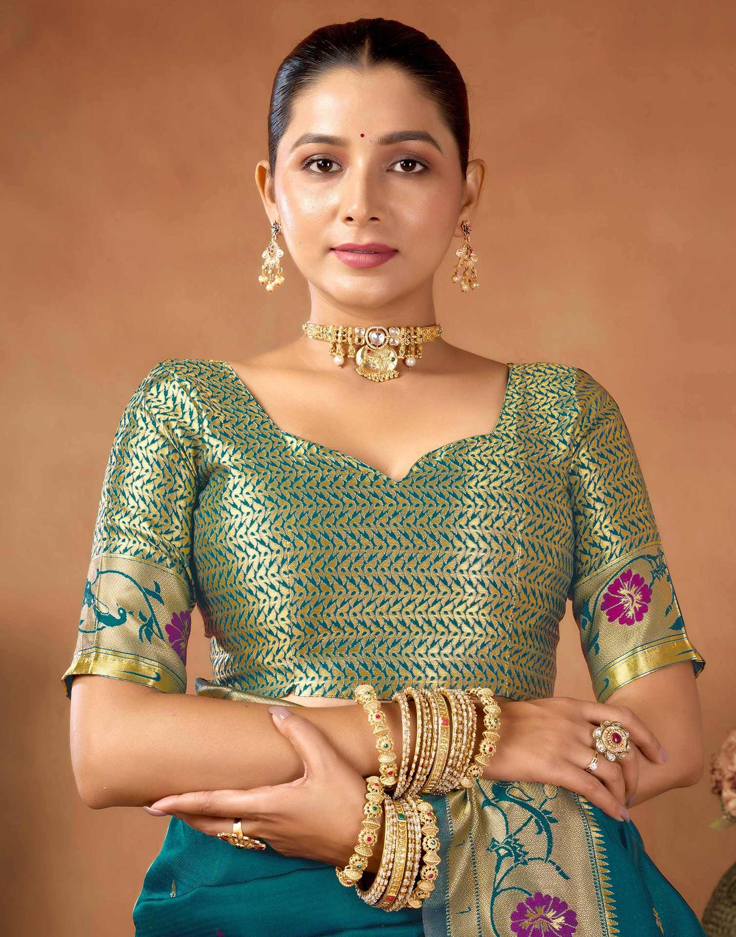 Rama Green Silk Woven Paithani Saree