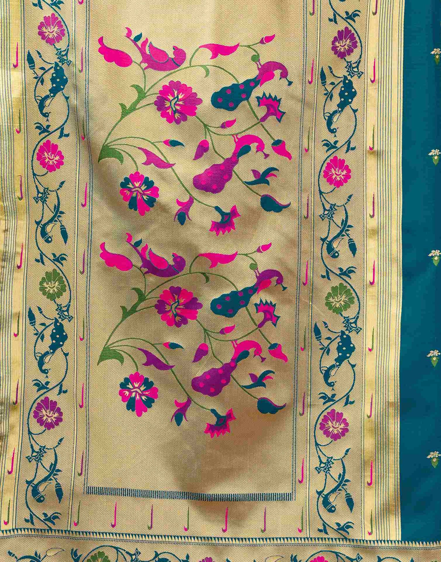 Rama Green Silk Woven Paithani Saree