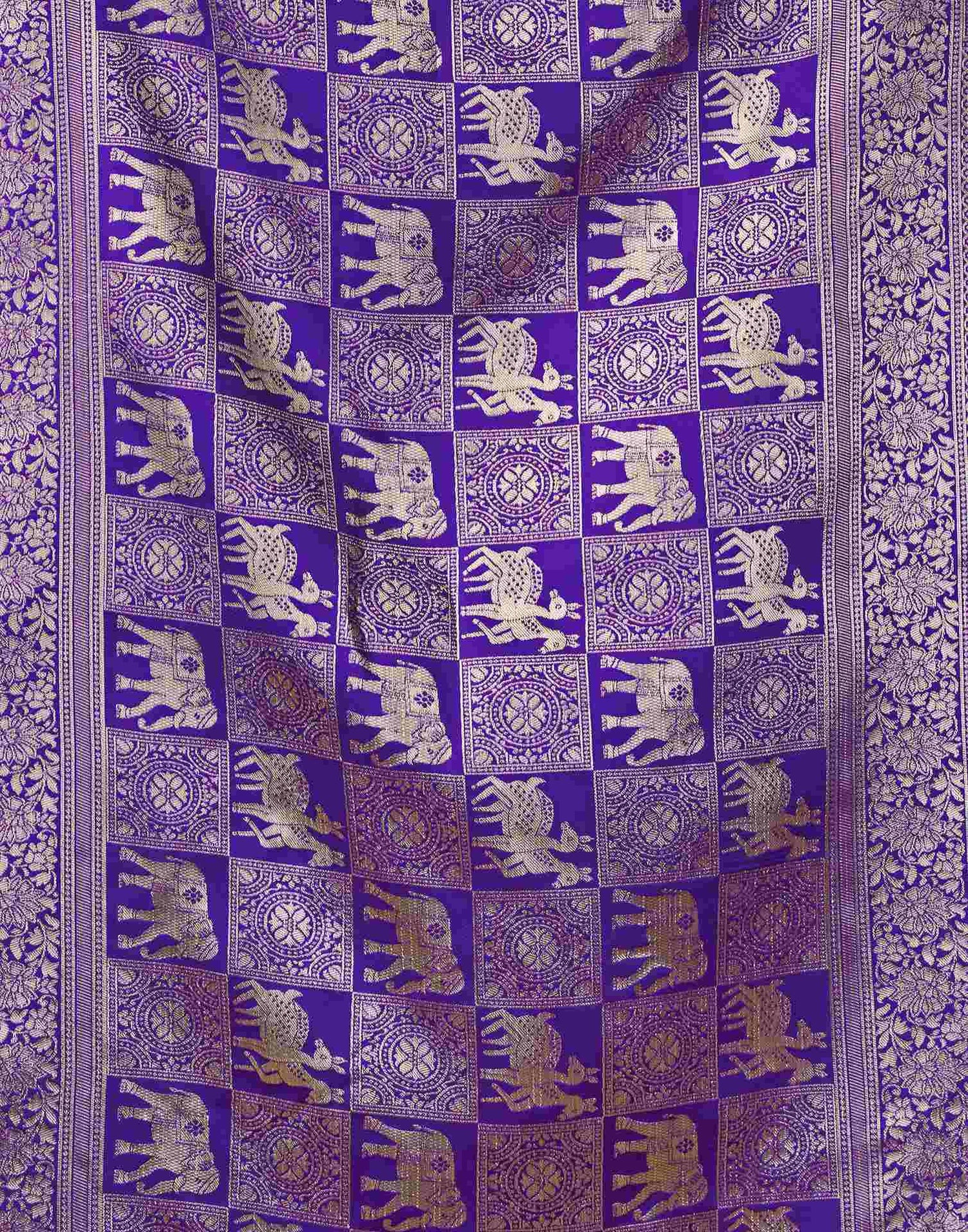 Dark Purple Silk Woven Saree