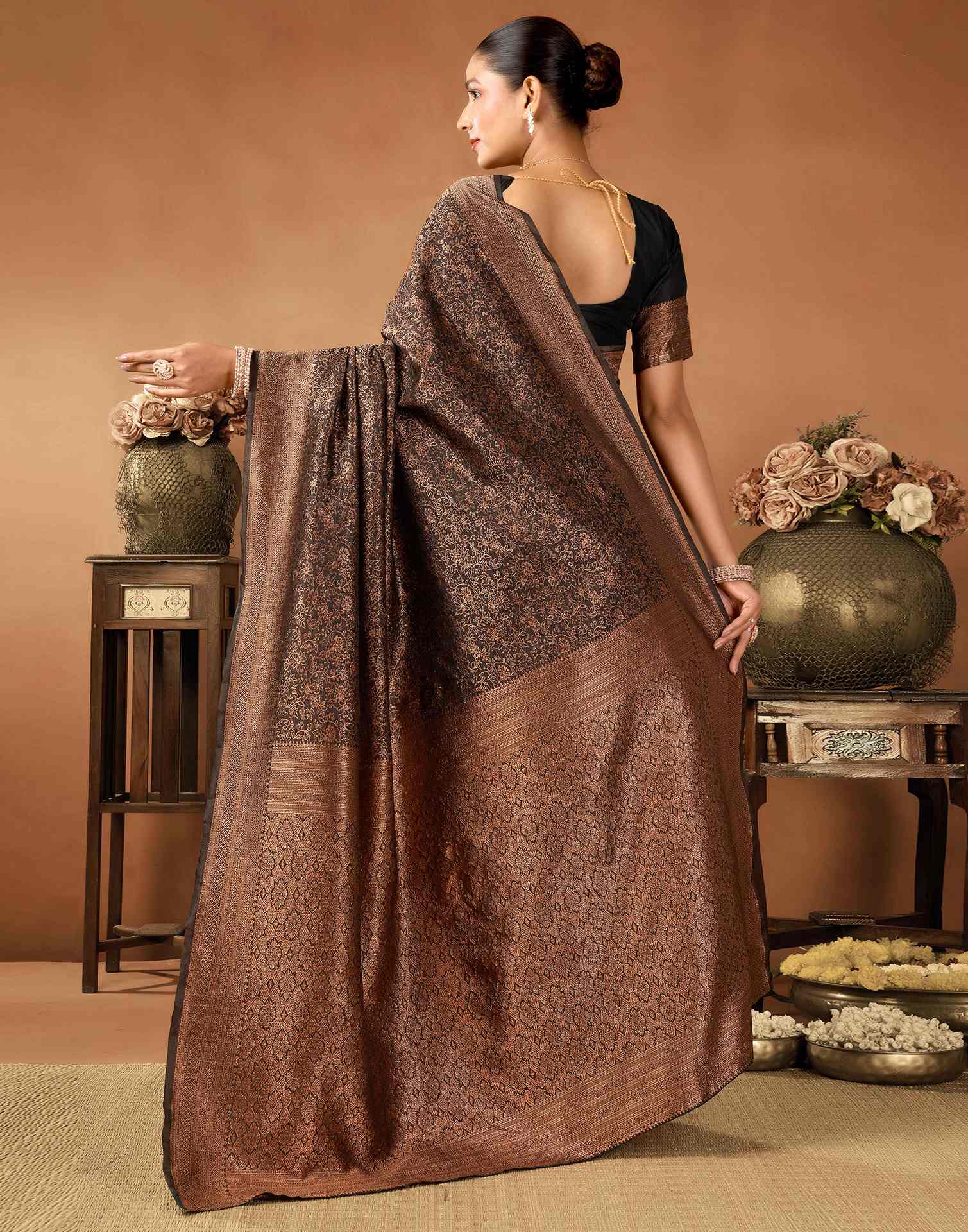 Black Silk Woven Saree