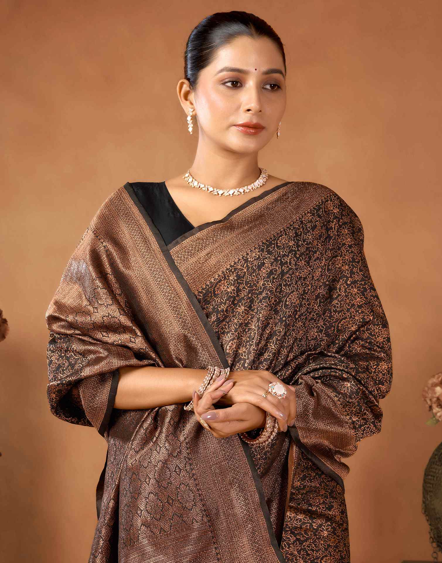 Black Silk Woven Saree