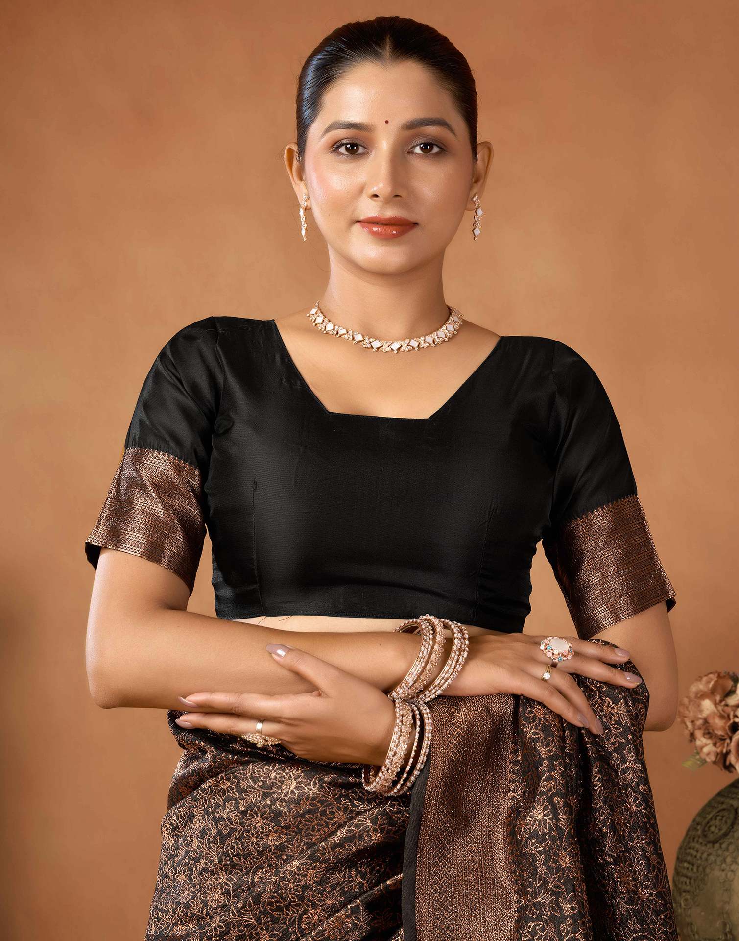 Black Silk Woven Saree