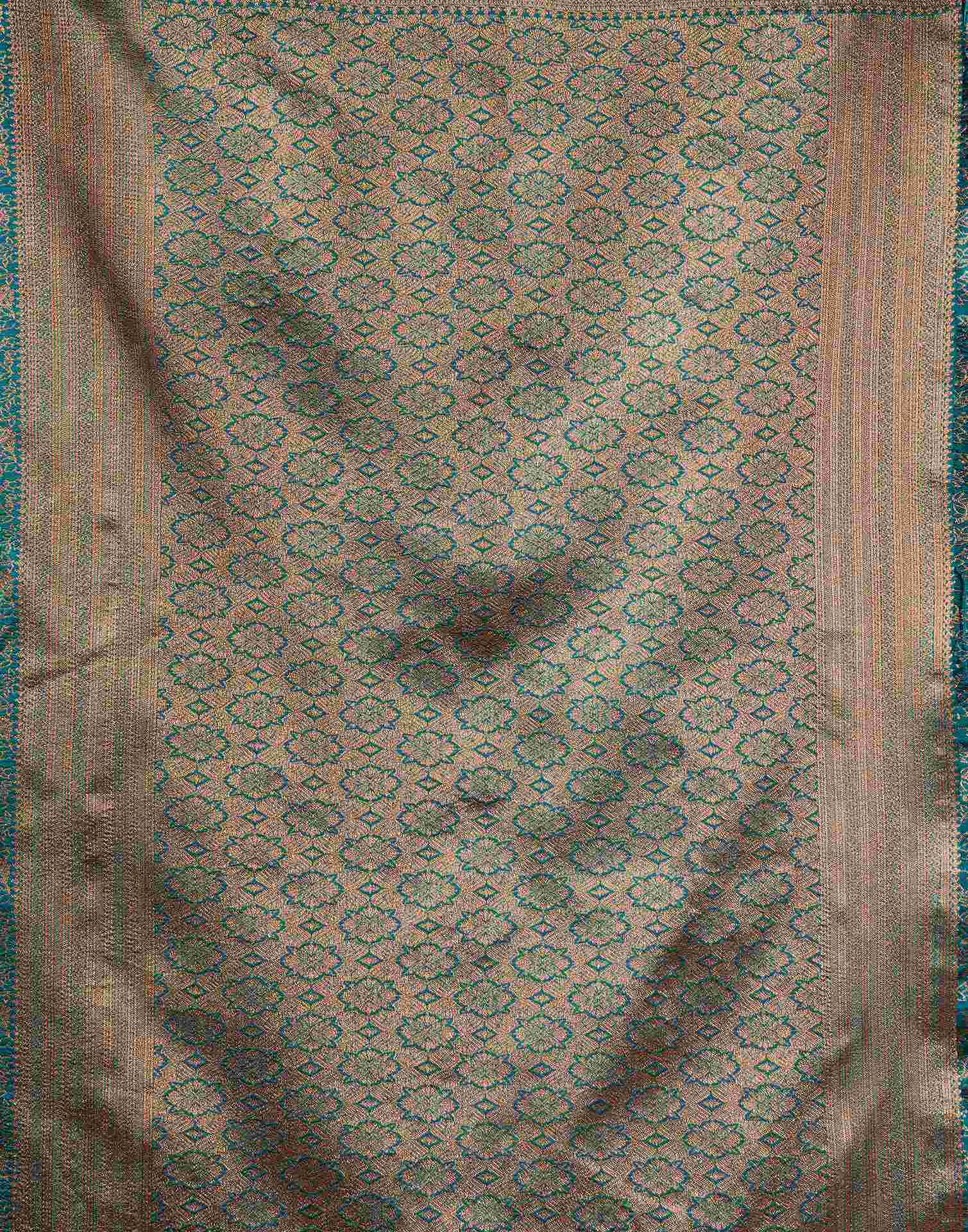 Rama Blue Silk Woven Saree