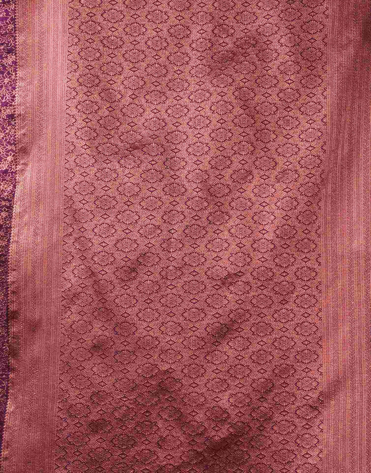 Wine Silk Woven Saree