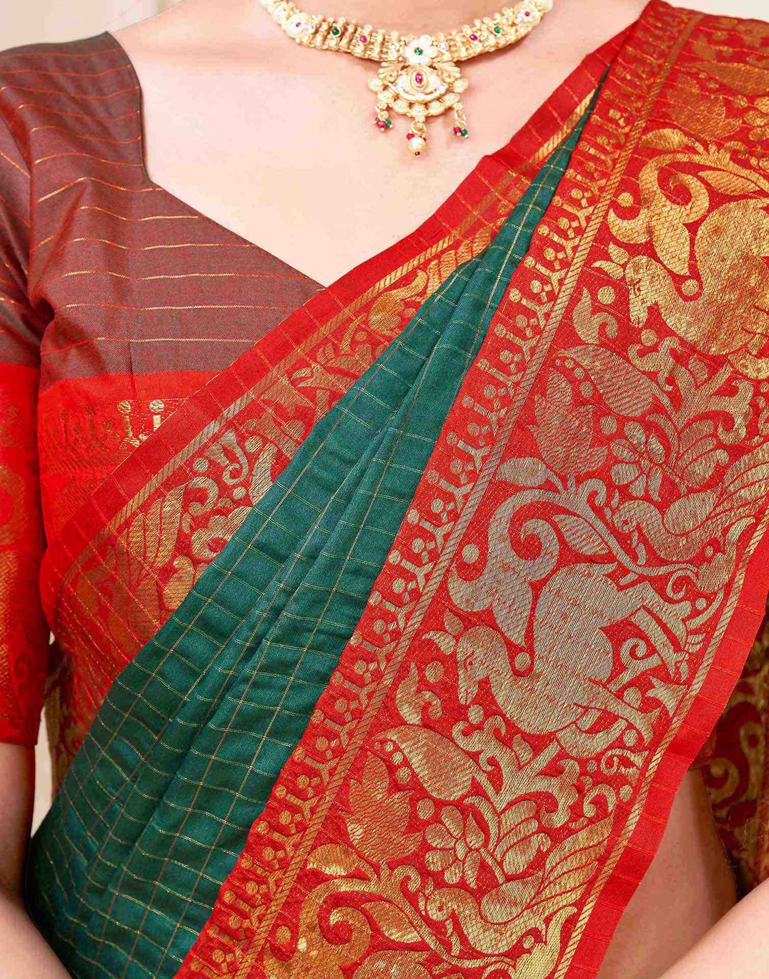 Green Silk Woven Kanjivaram Saree