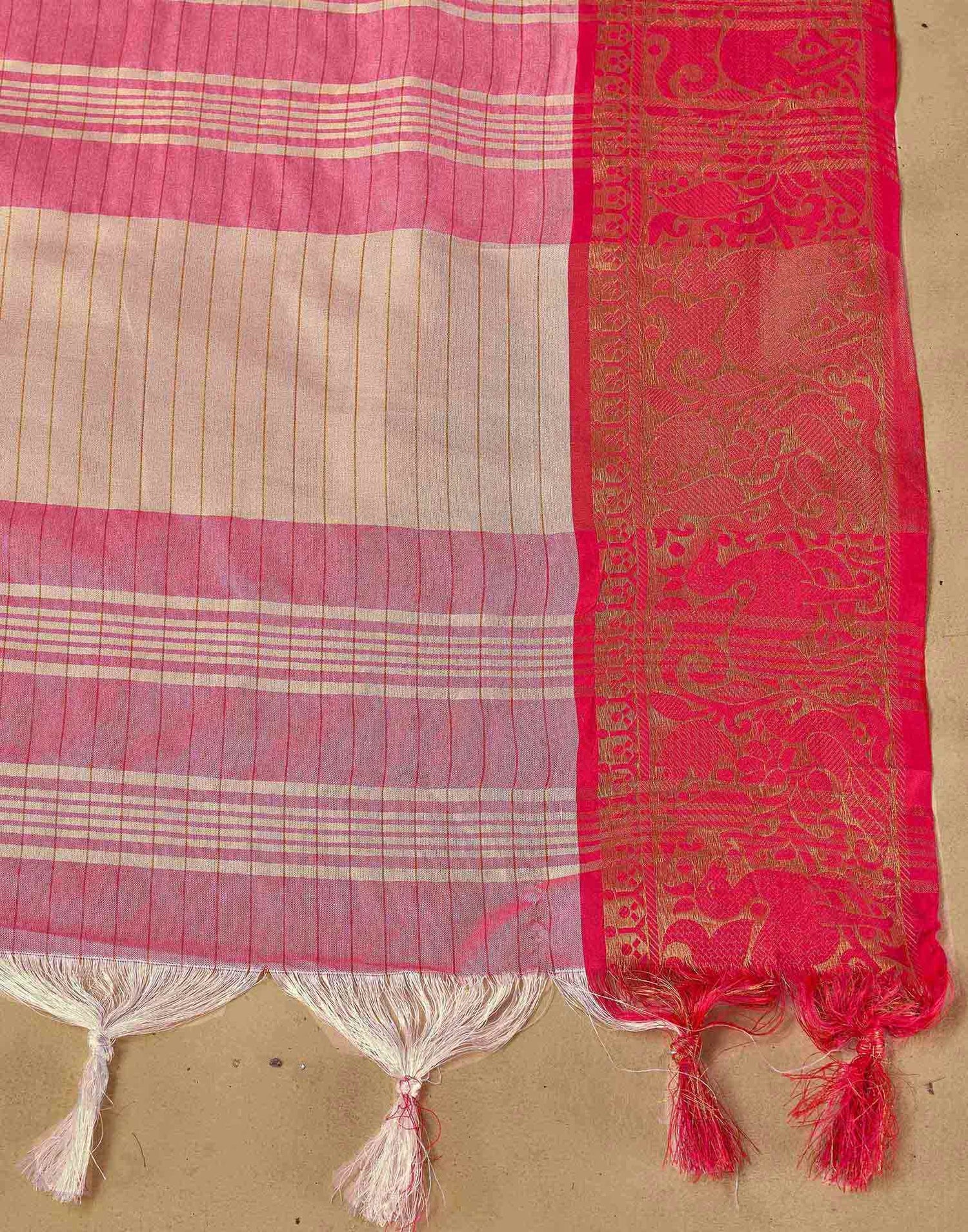 Off White Silk Woven Kanjivaram Saree