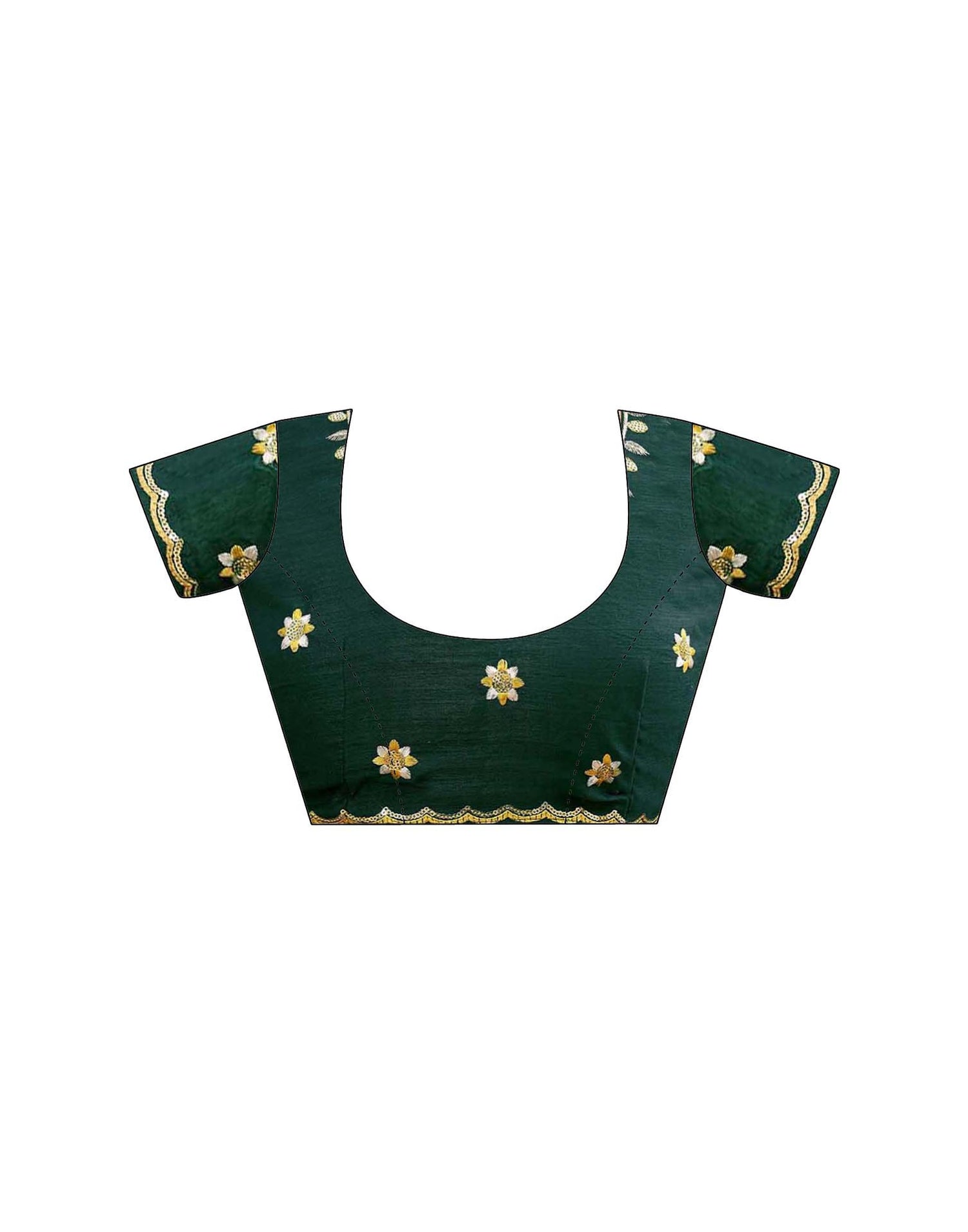 Mustard Yellow Silk Sequence Embroidery Saree