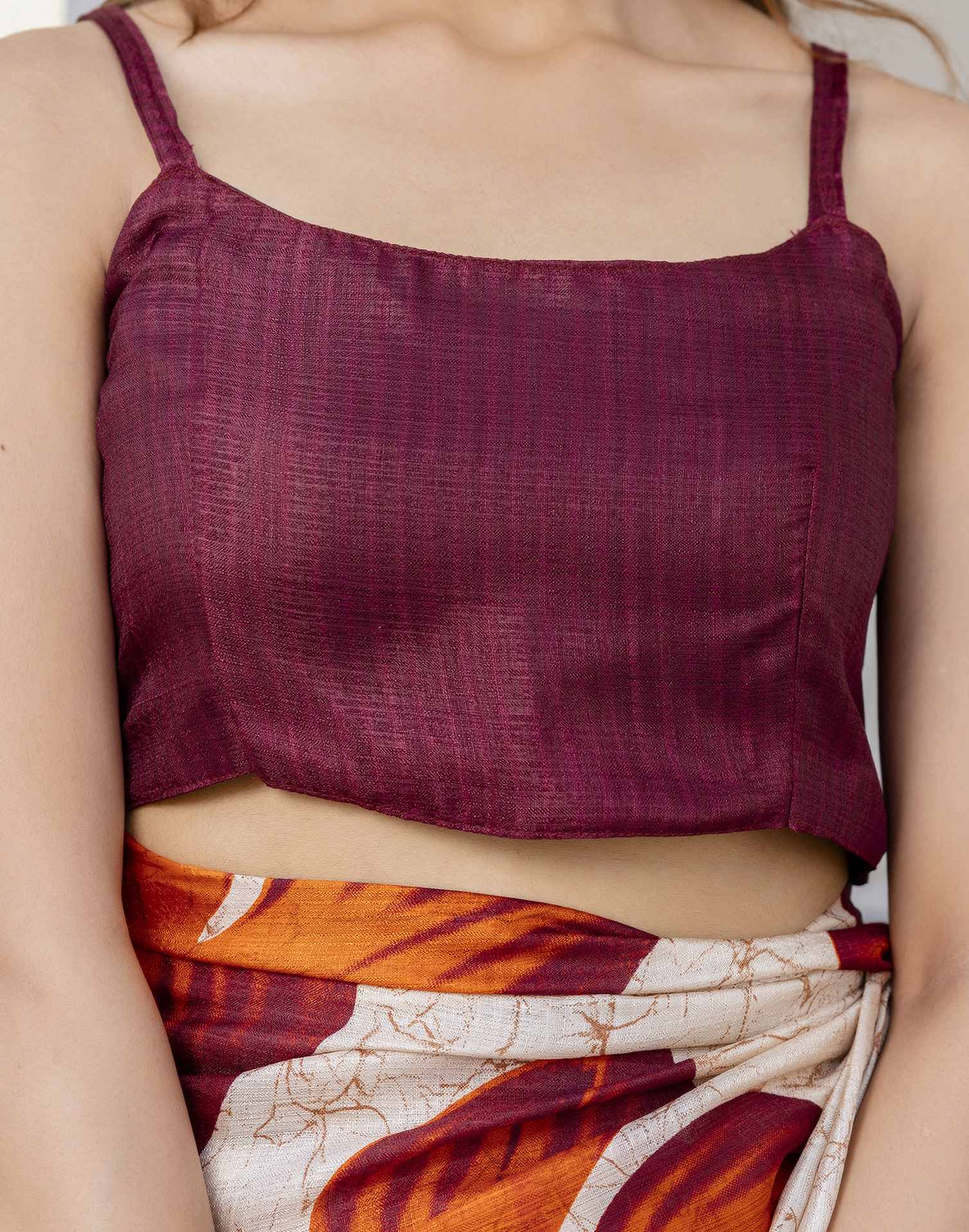 Cream Khadi Printed Saree