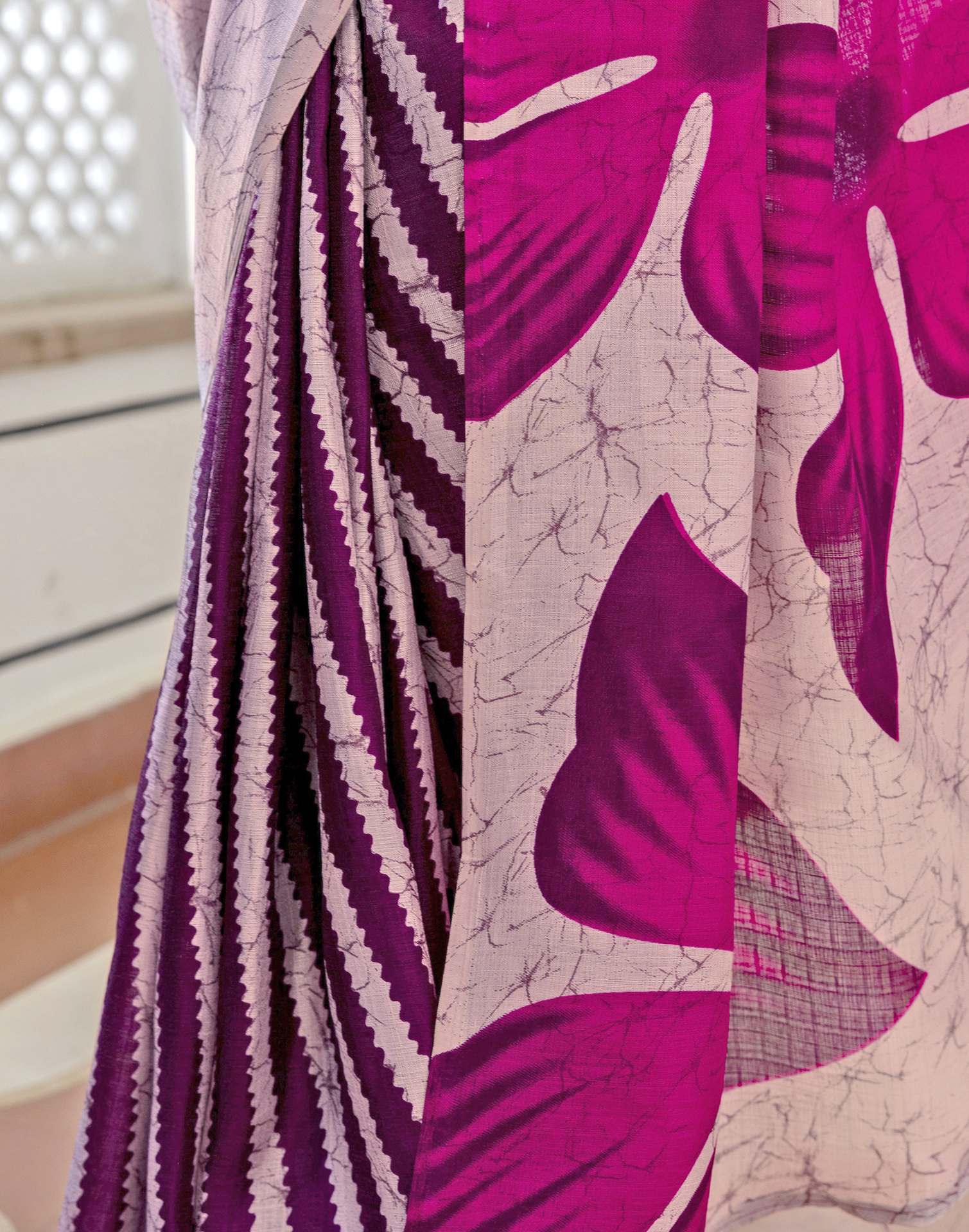 Light Purple Khadi Printed Saree