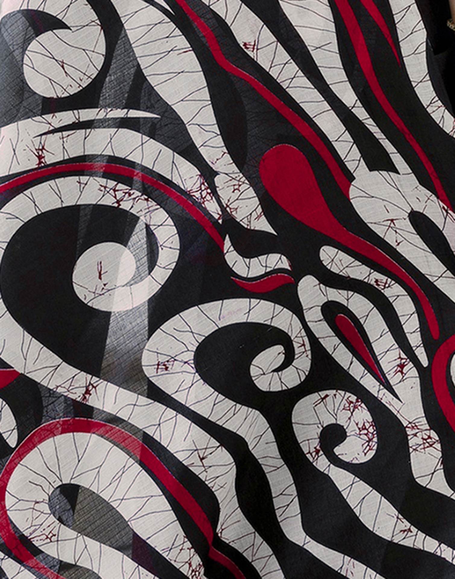 Red Khadi Printed Saree