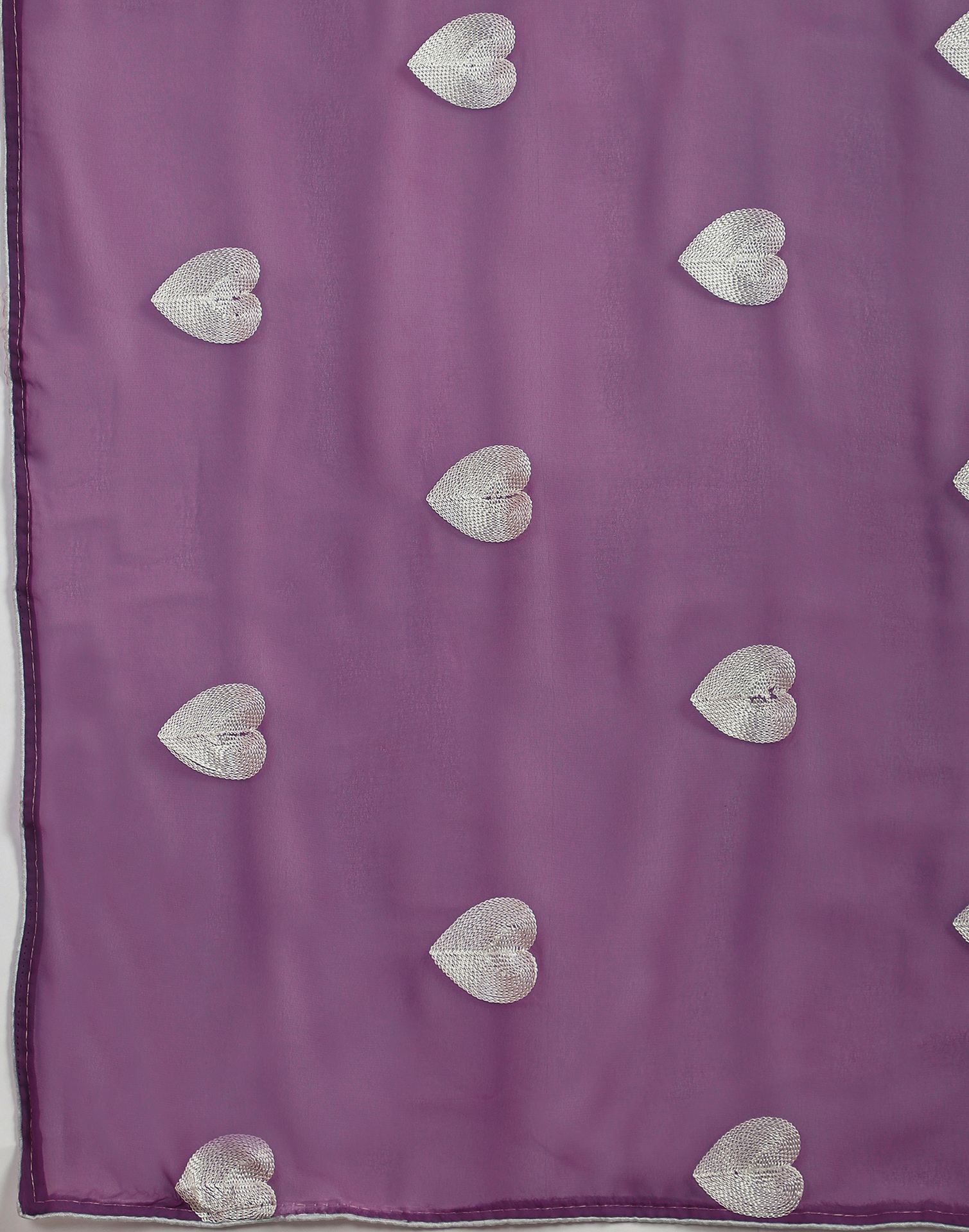 Dusty Purple Georgette Embroidery Saree
