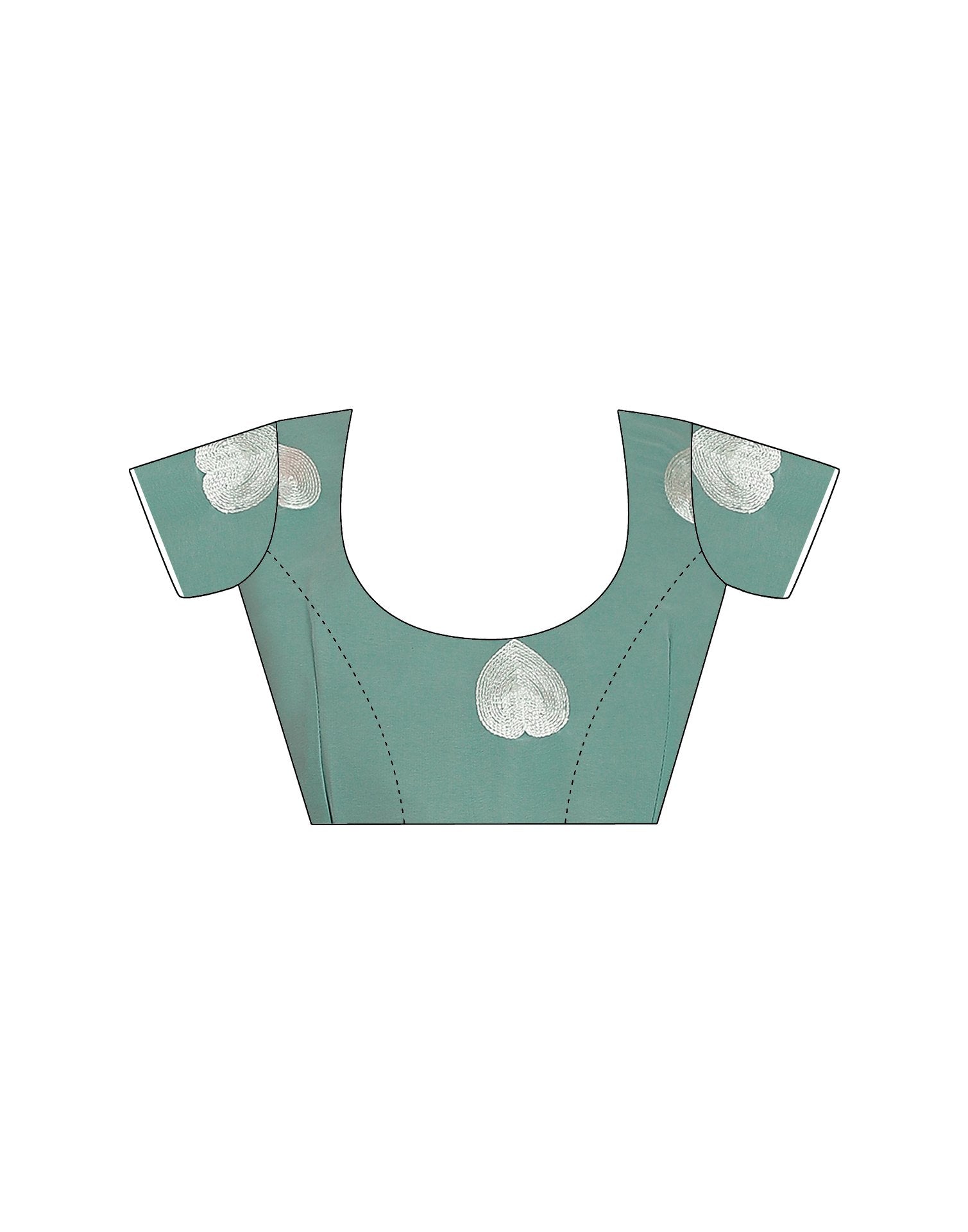 Mint Green Georgette Embroidery Saree