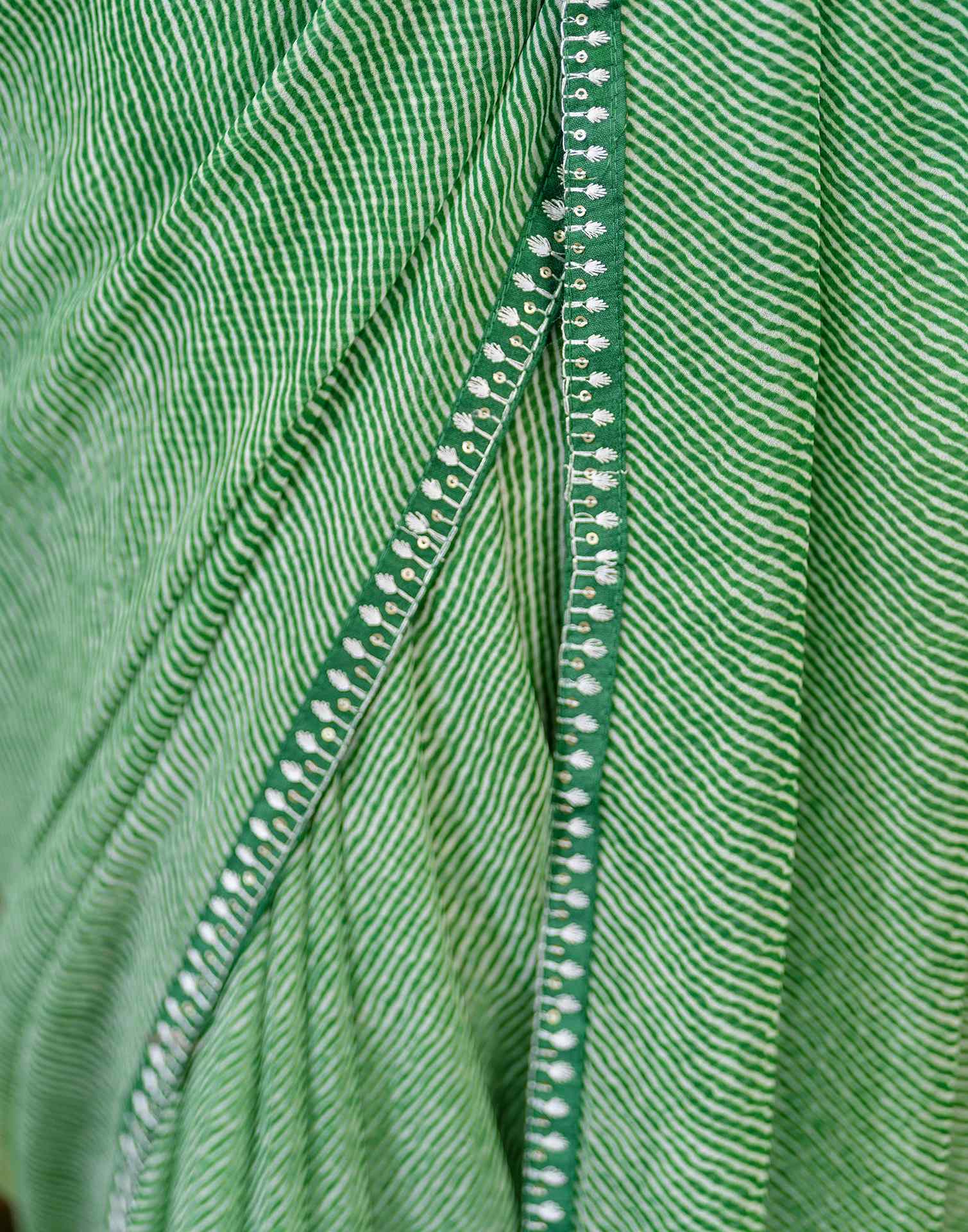 Green Georgette Printed Saree
