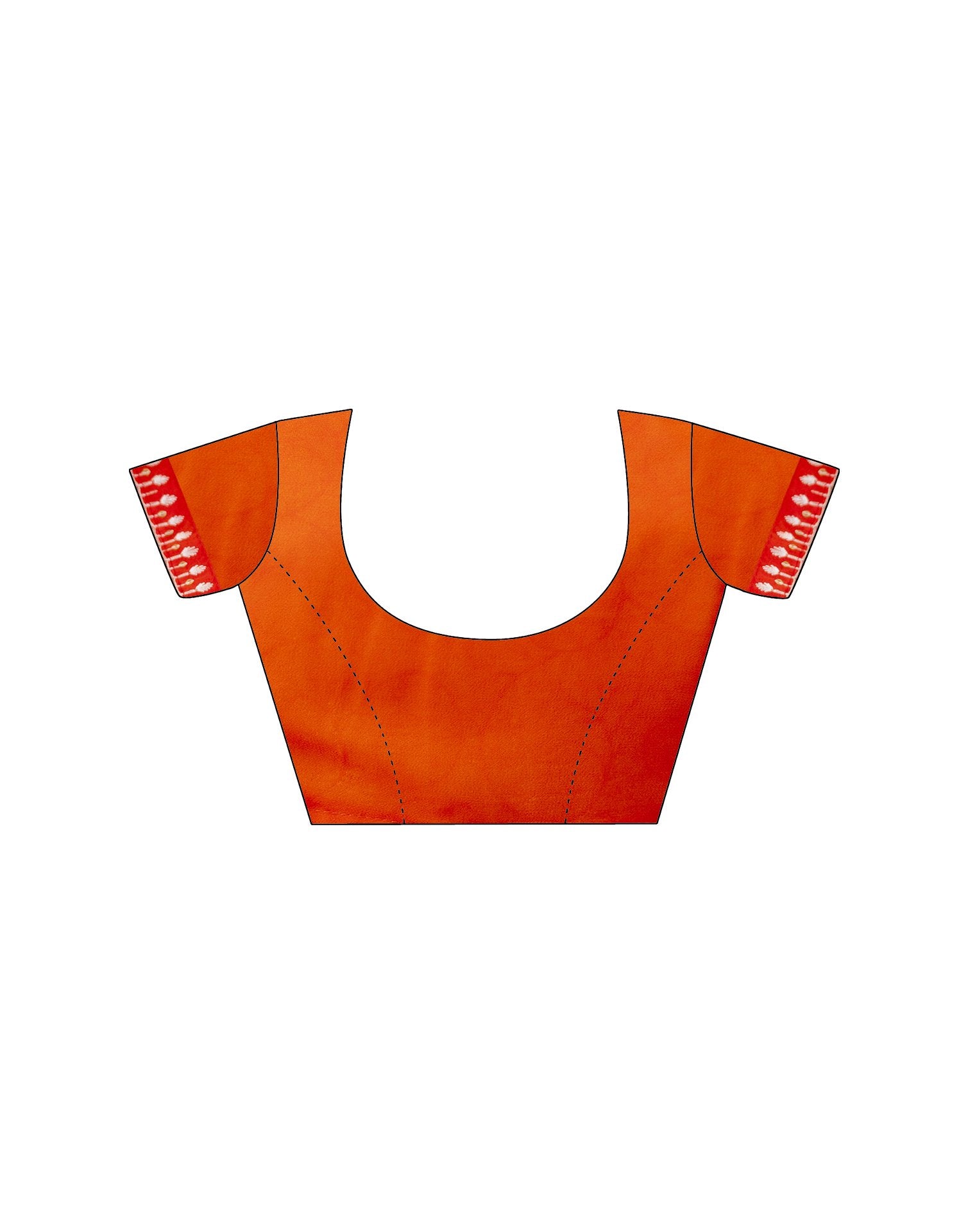 Orange Georgette Printed Saree