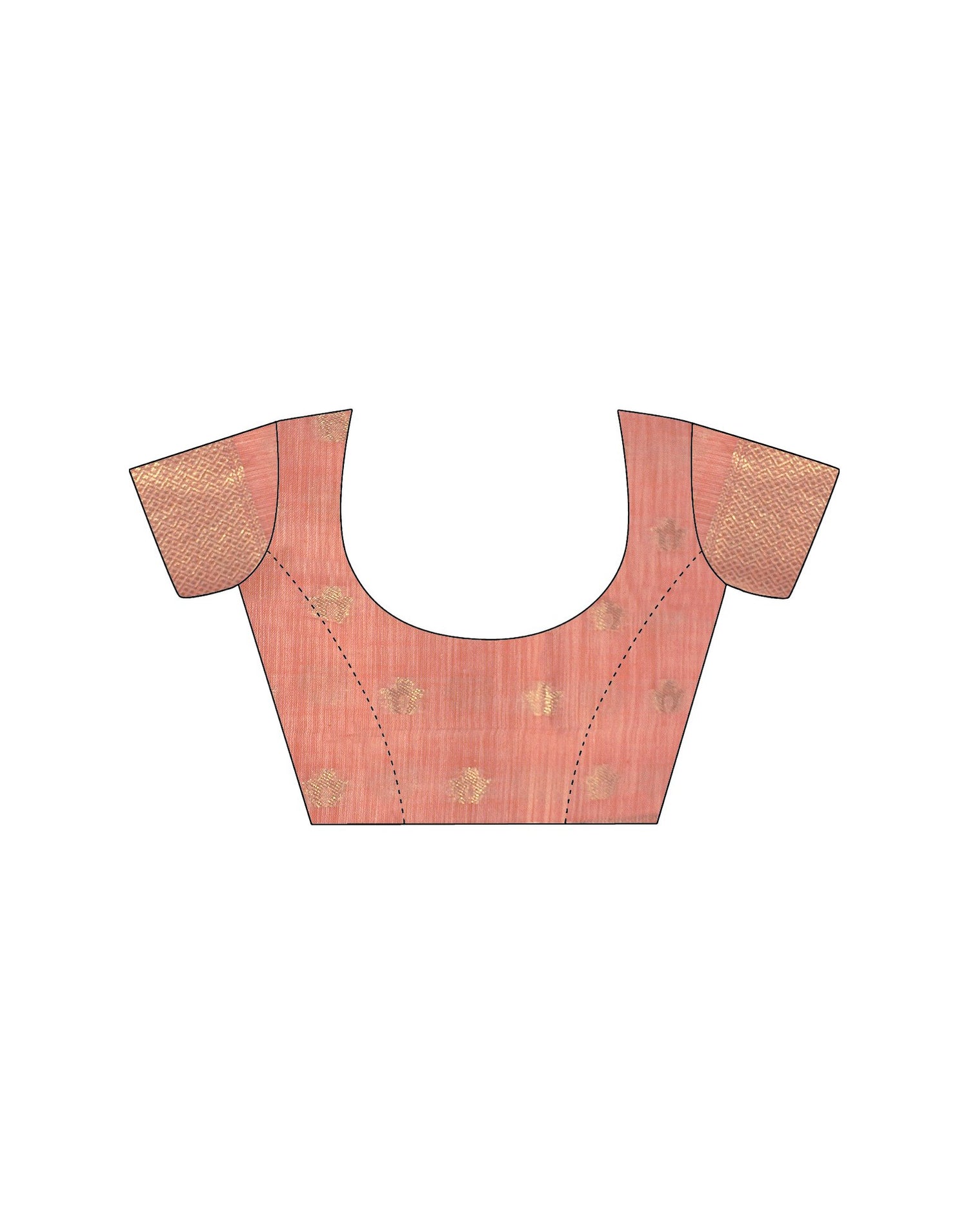 Peach Linen Woven Saree